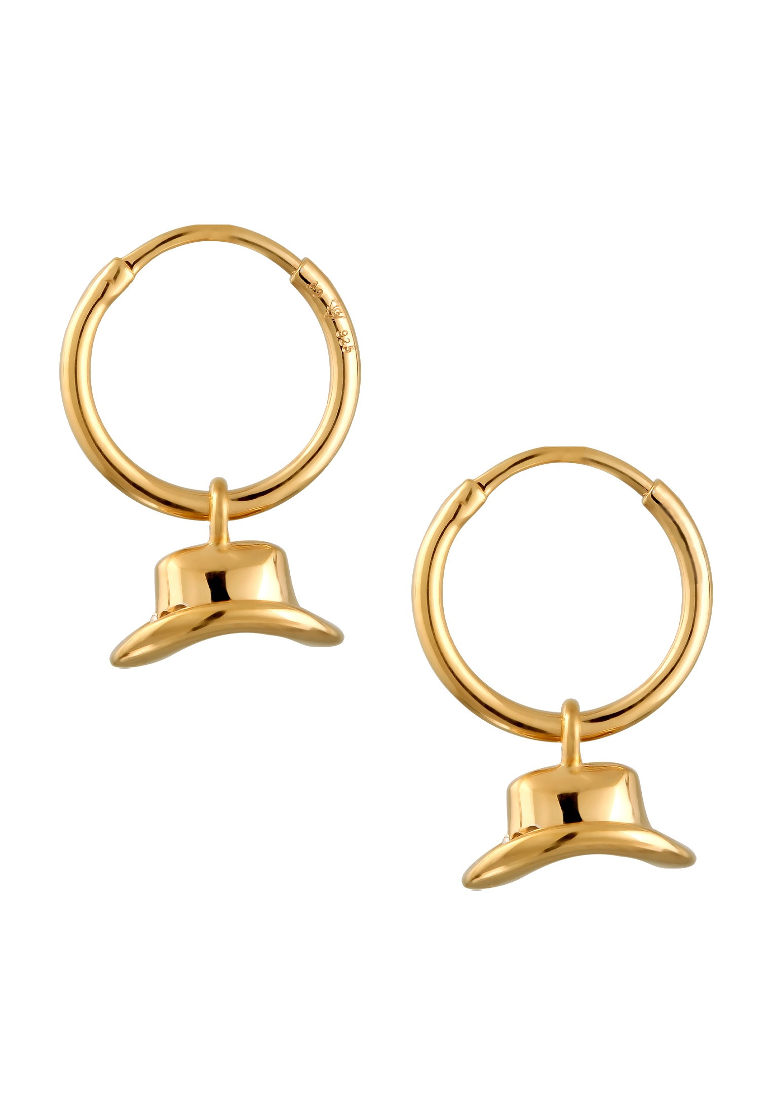 Elli Paar Creolen »Ohrringe Creolen Cowboy Hut Glas Kristalle 925 Sterling Silber«