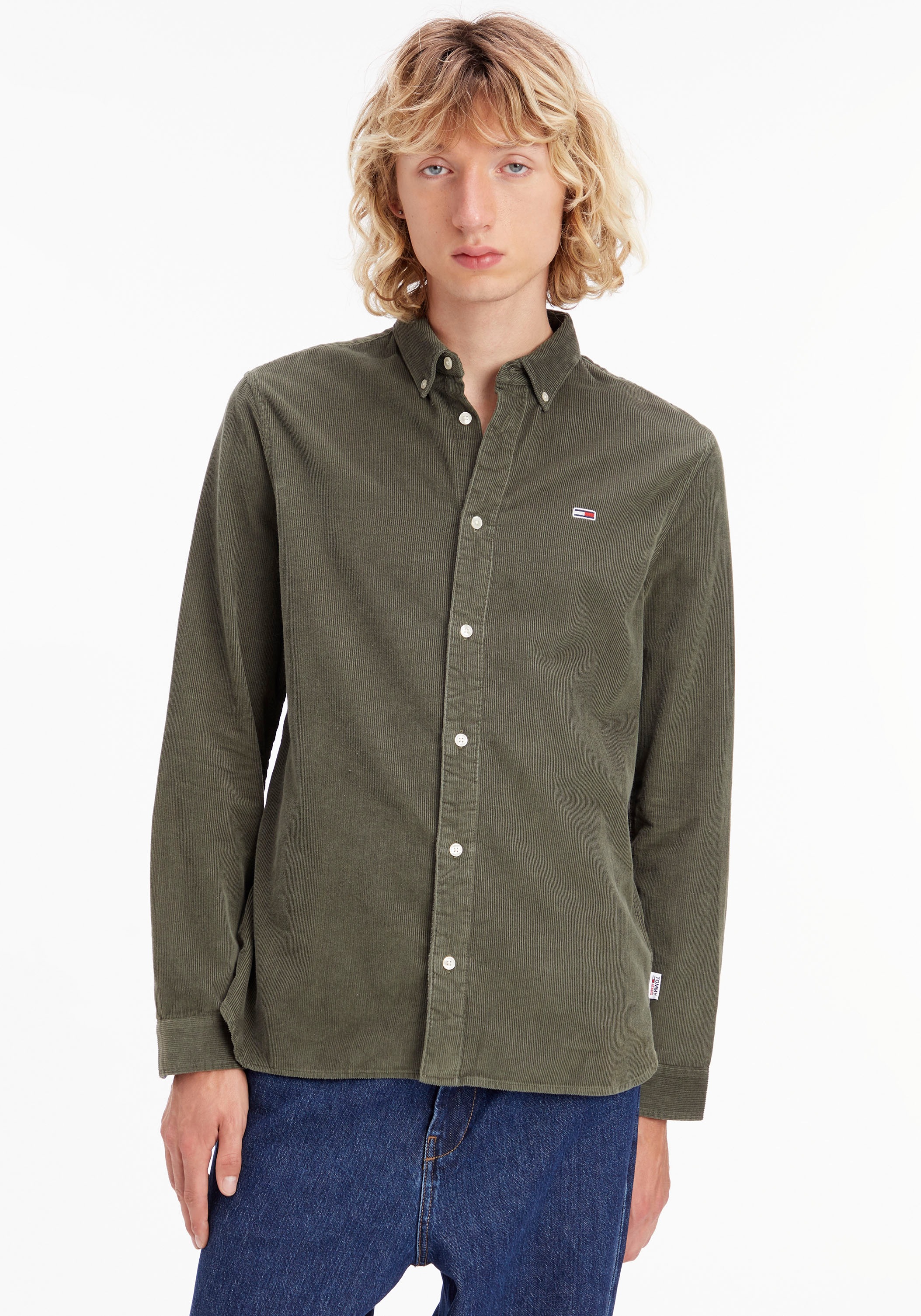 Tommy Jeans Langarmhemd »TJM SEASONAL OTTO Logostickereien shoppen bei online mit CORD SHIRT«