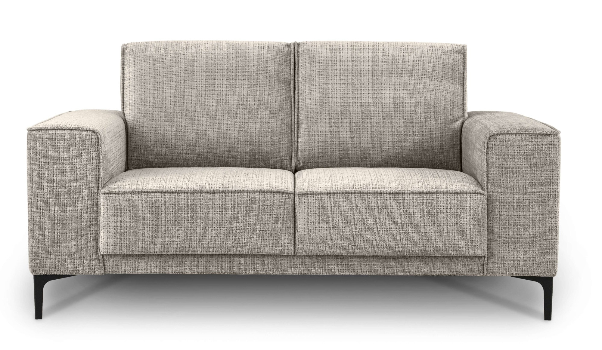 Places of Style 2-Sitzer »Kompaktsofa Oland, Struktur, Flachgewebe, Luxus-Microfaser, Boucle«, 164 cm, Wellenunterfederung, Skandi-Design, Metallfüße
