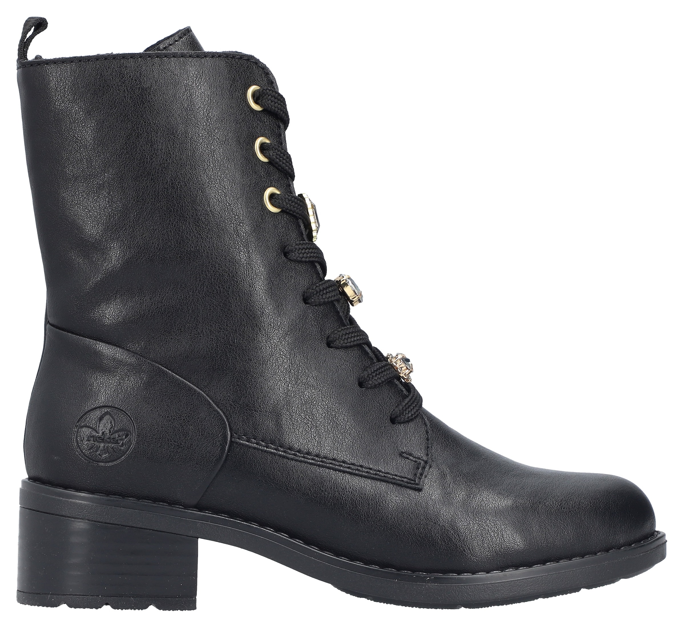 Rieker Winterstiefelette  Schnürstiefelette, Boots, Blockabsatz, mit Schmuckelementen