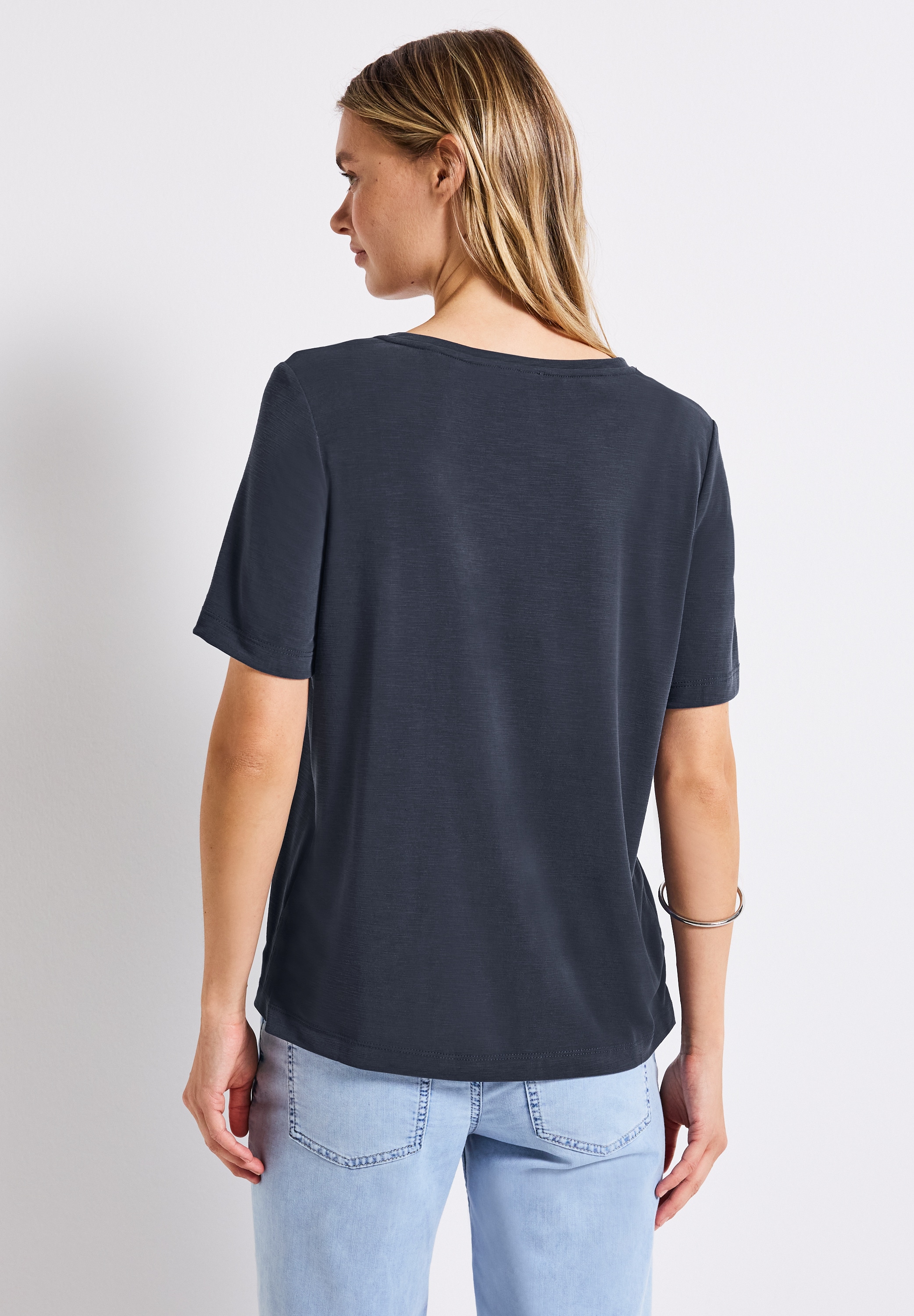 STREET ONE T-Shirt, mit Wording und Schmucksteinen