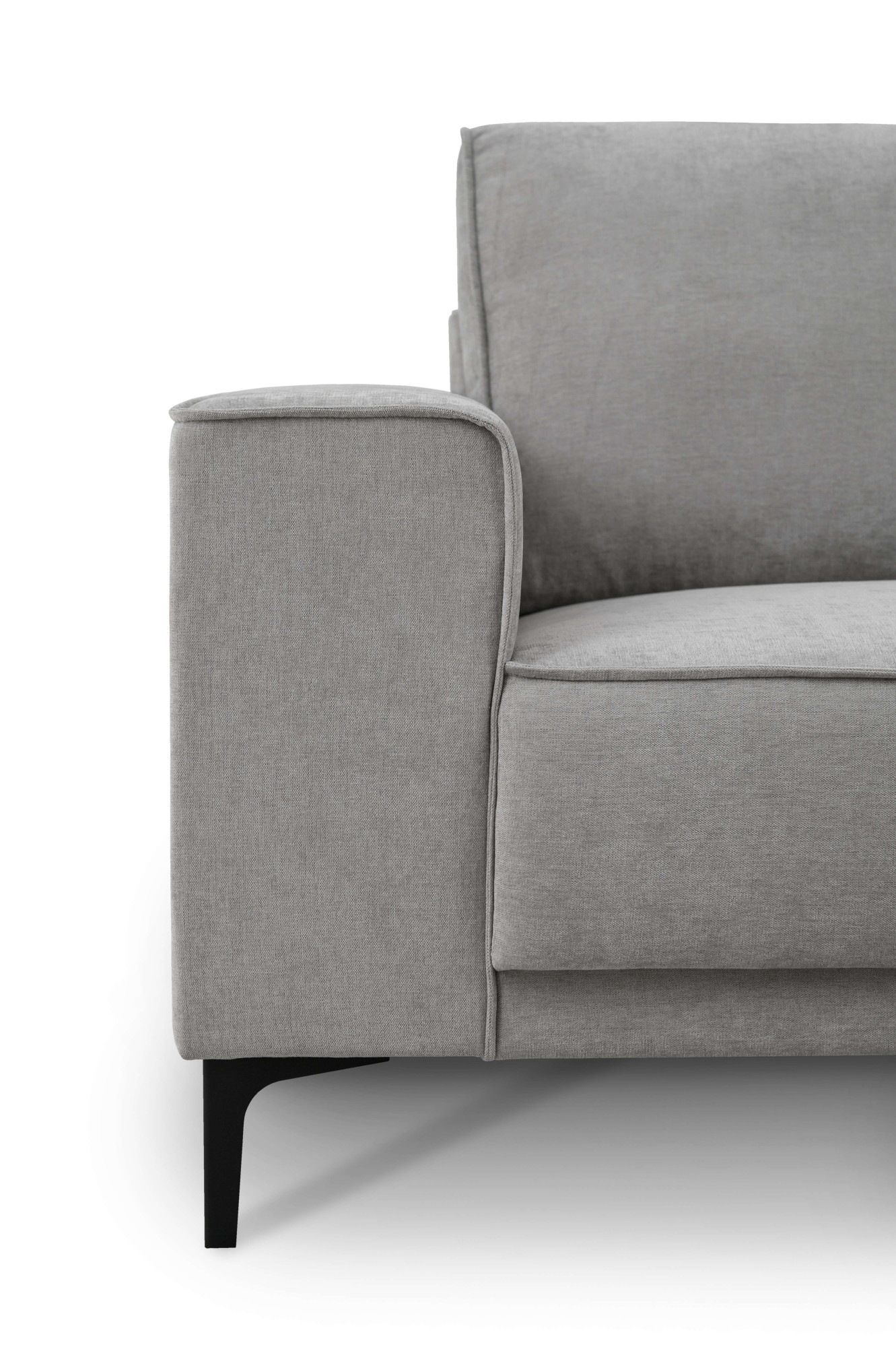 Places of Style Ecksofa »Polsterecke Oland, Struktur, Flachgewebe, Luxus-Microfaser, Boucle«, L-Form, 280 cm, Wellenunterfederung, Skandi-Design, Metallfüße