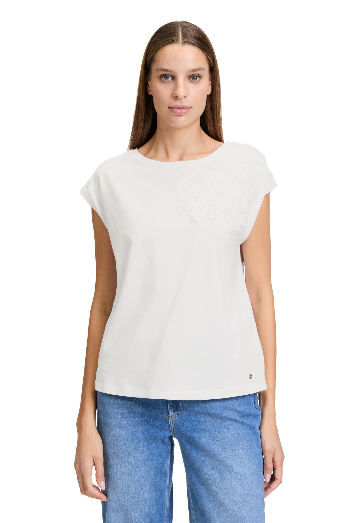 Betty&Co Kurzarmshirt »Casual-Shirt mit Applikation«