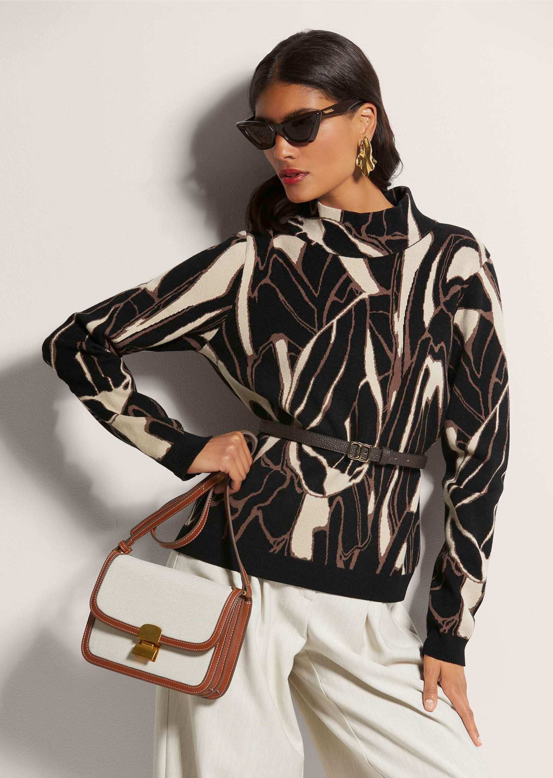 MADELEINE Longpullover »Pullover Jacquard-Pullover«