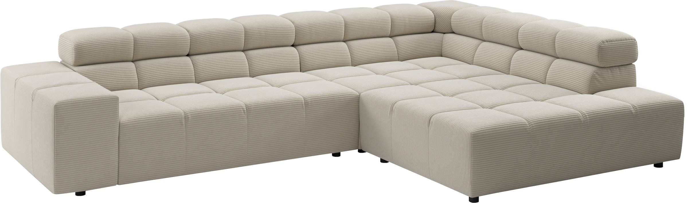 Home affaire Ecksofa »Ancona, Ecksofa,  incl. Kopfteilverstellung, Breite 319 cm, L-Form« wahlweise elektrische Sitztiefenverstellung