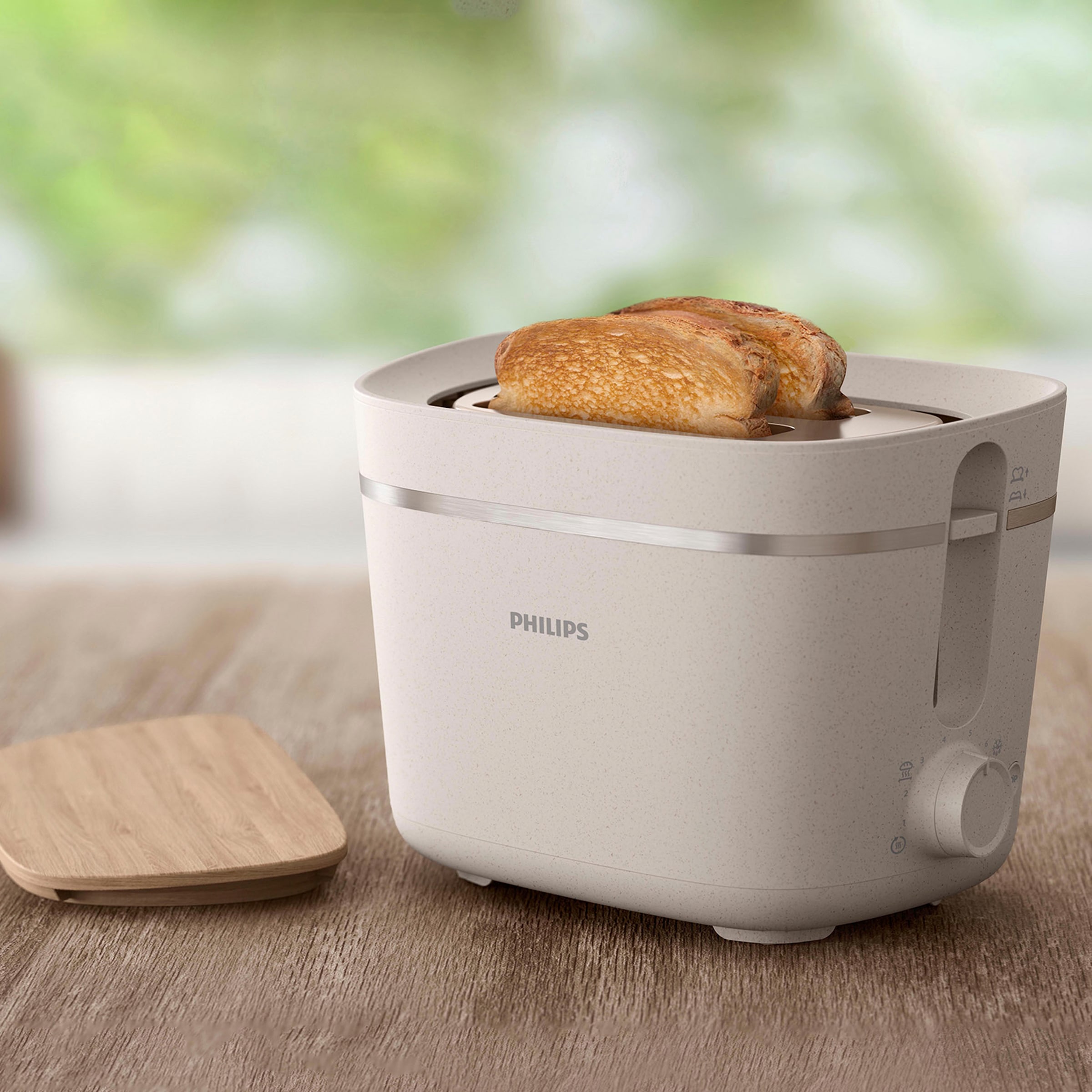 Philips Toaster »HD2640/10 Eco Conscious Collection Serie 5000«, 2 kurze Schlitze, 830 W, Aufwärm- und Auftaufunktion, aus nachhaltigem biobasiertem Kunststoff