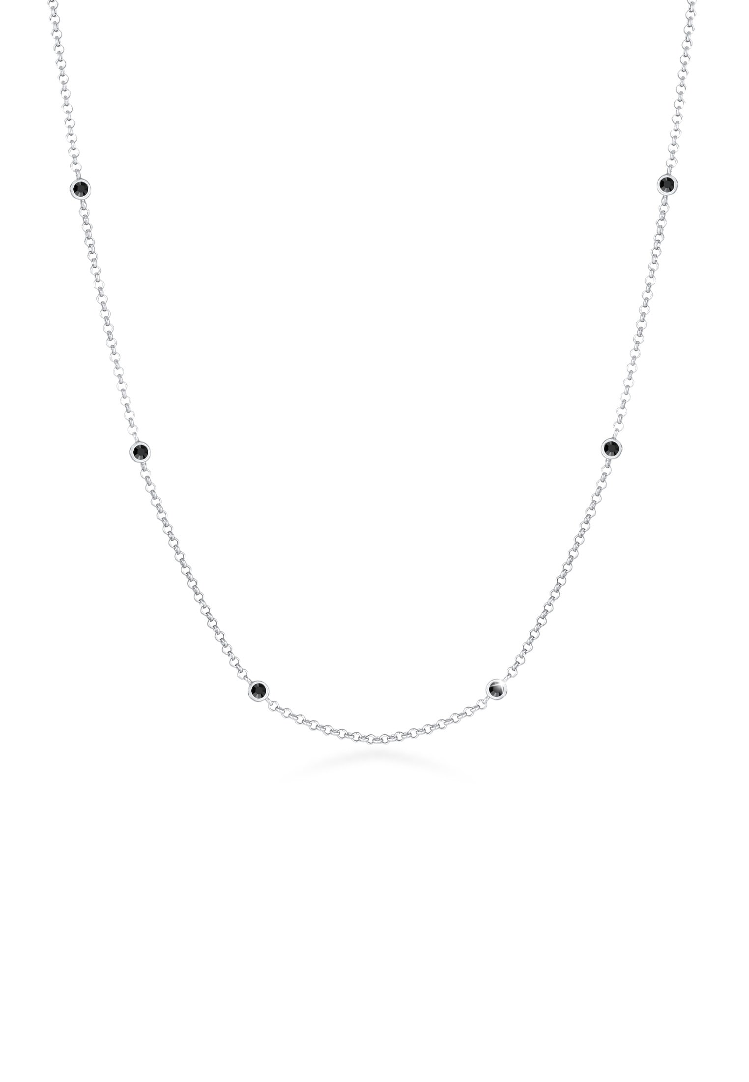 Elli Silberkette »Halskette Solitär Glamouröse Kristalle 925 Silber«