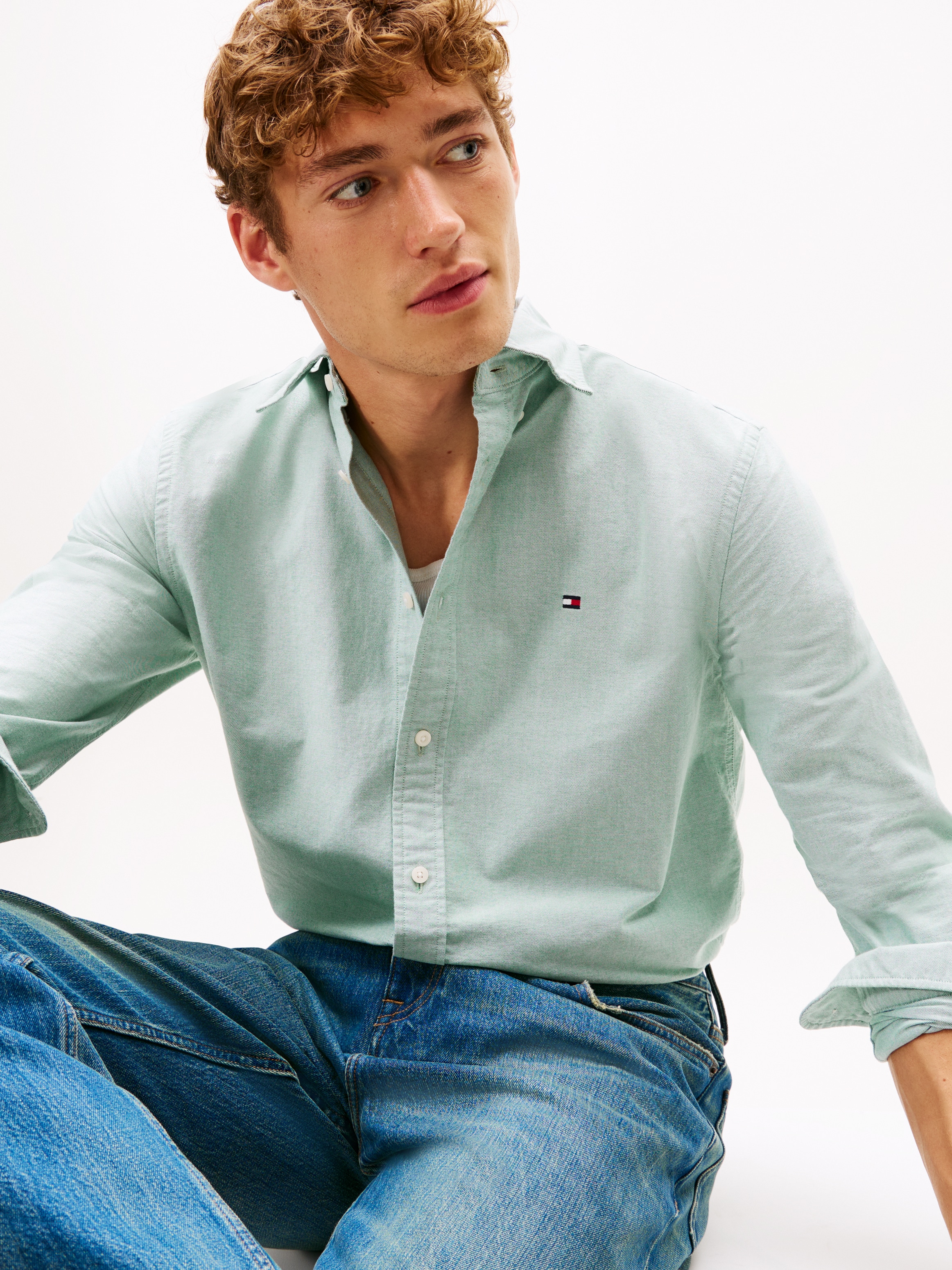 Tommy Hilfiger Langarmhemd »SOLID HERITAGE OXFORD Regular Fit«