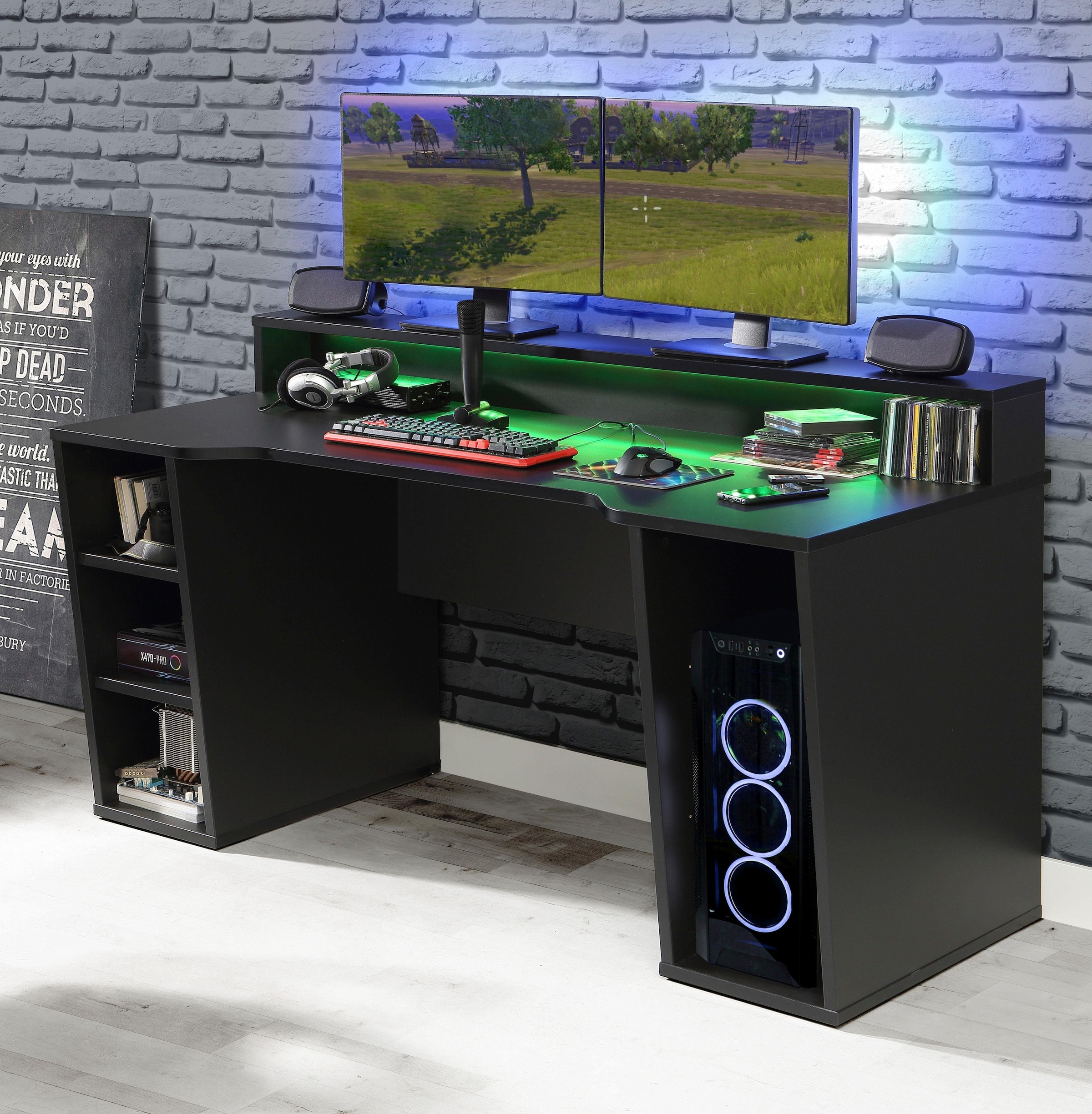 FORTE Gamingtisch »Tezaur«, wahlweise online RGB-Beleuchtung mit kaufen