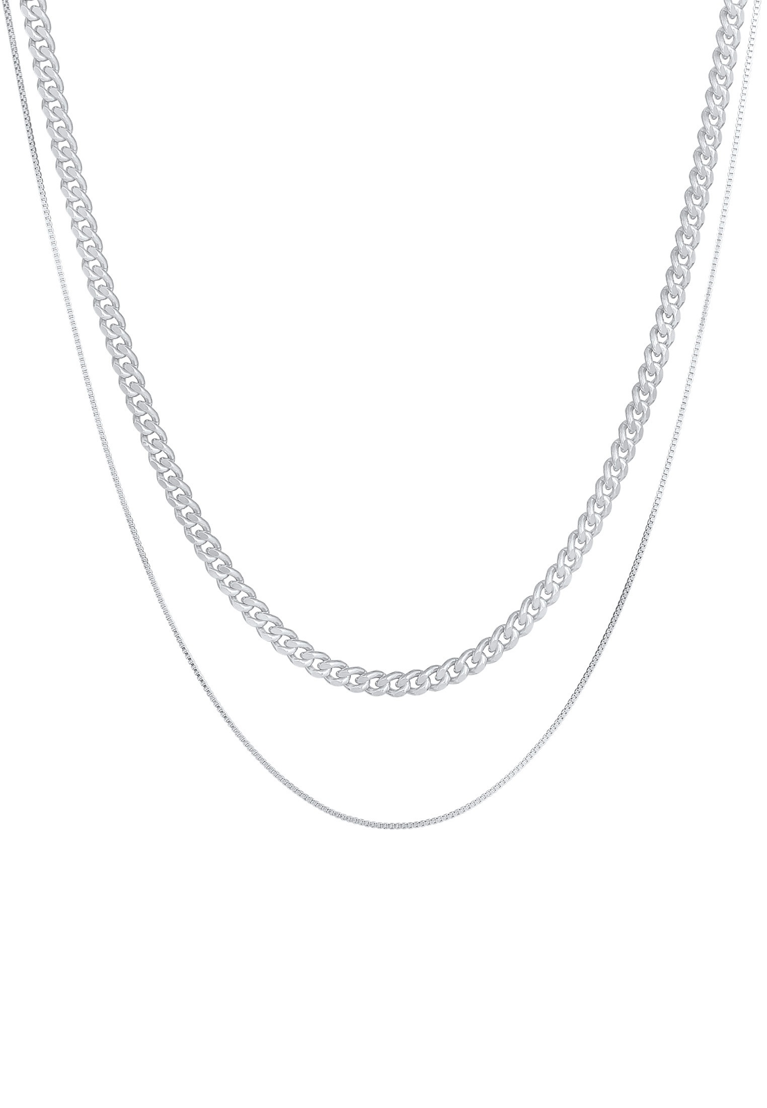 Kuzzoi Silberkette »Halskette Herren Ketten Panzer Venezia (2 tlg.) 925 Silber«