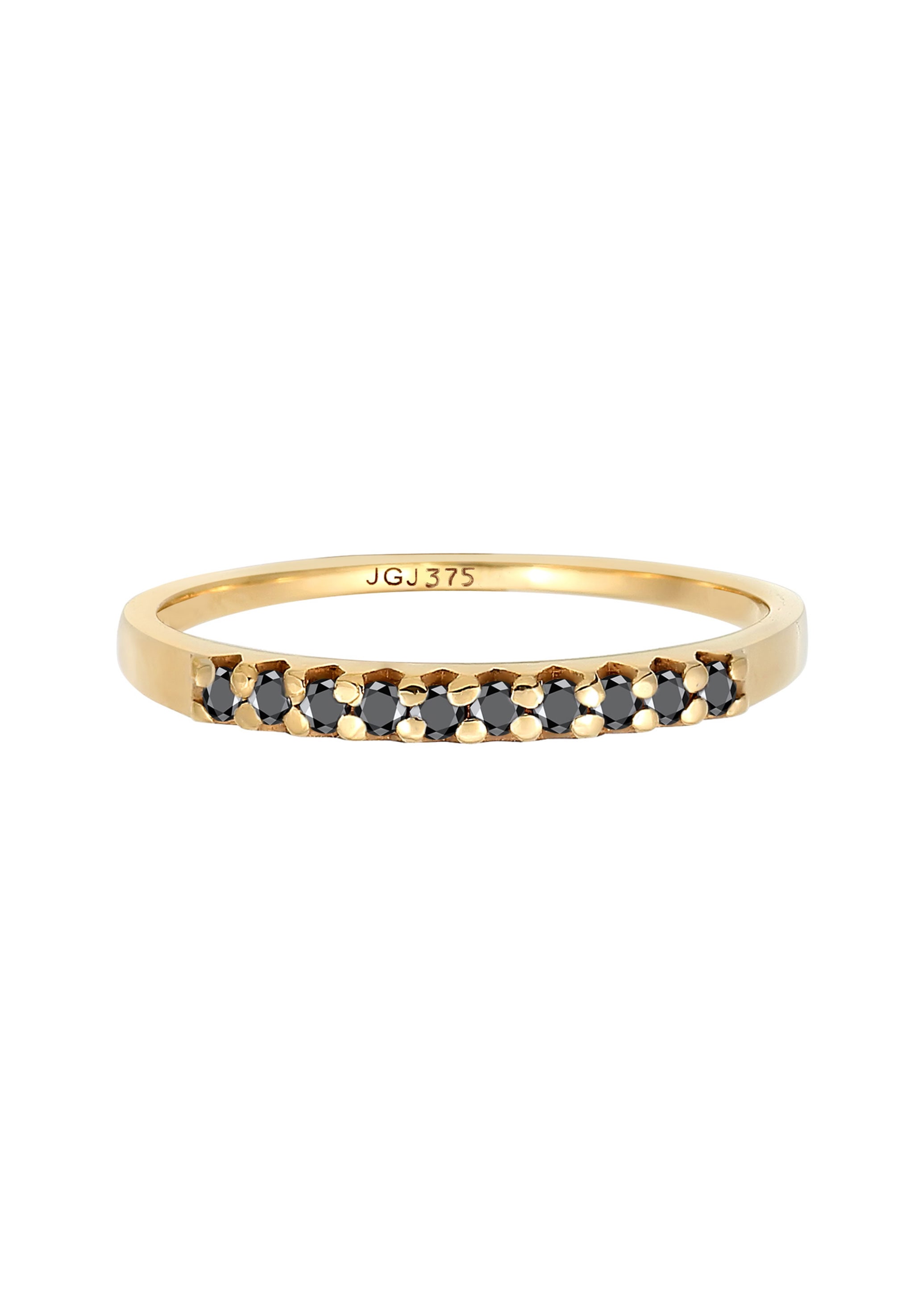 Elli DIAMONDS Diamantring »Ring Diamant Schwarz Brillantschliff (0.15 ct) 375 Gelbgold«
