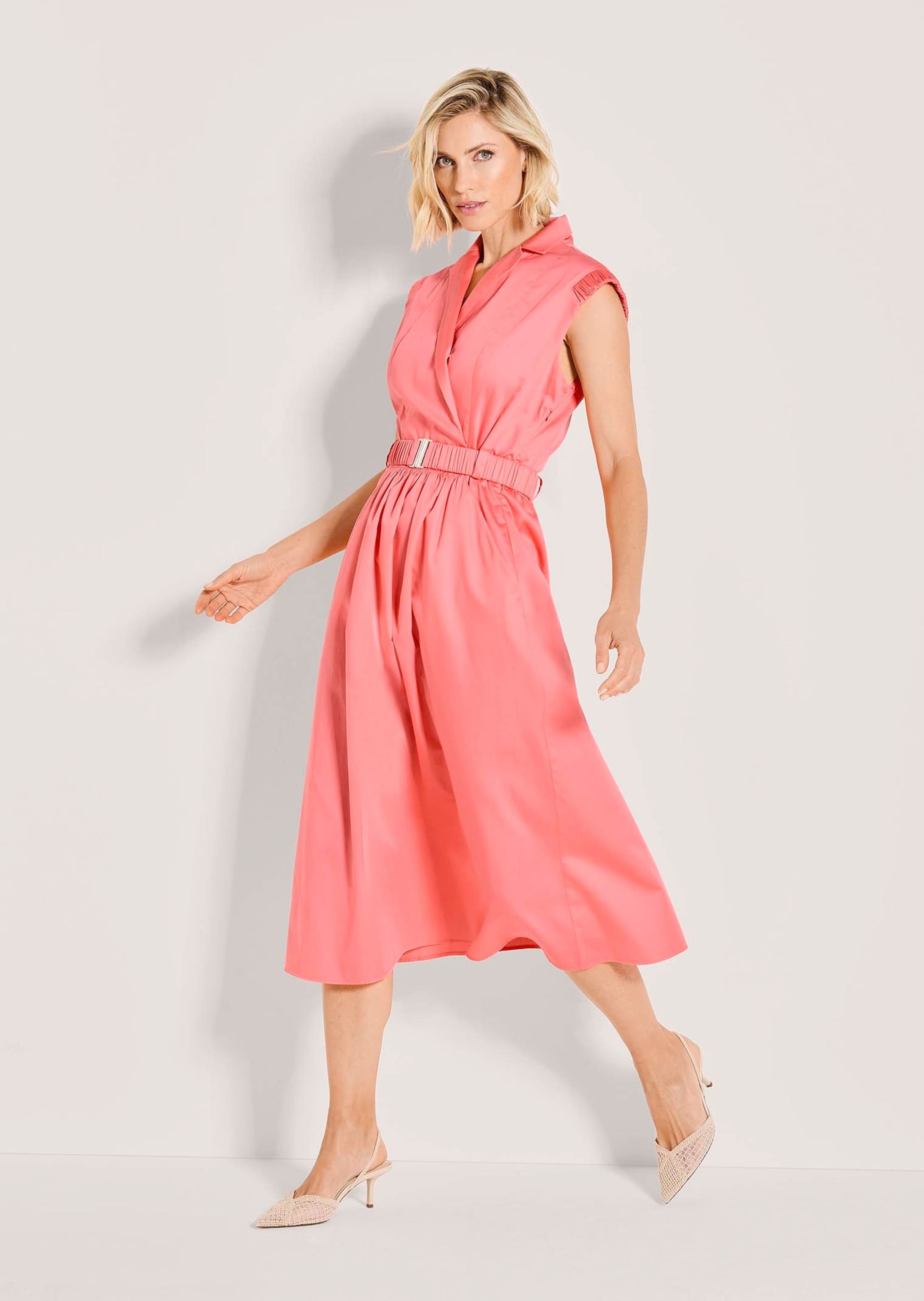 MADELEINE Midikleid »Wickelkleid Sommerkleid mit Gürtel« Eingrifftasche Reverskragen im Wickelstil