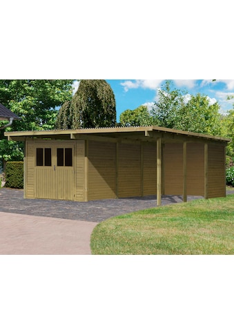 Doppelcarport »Eco 2«, Holz, 250 cm, braun