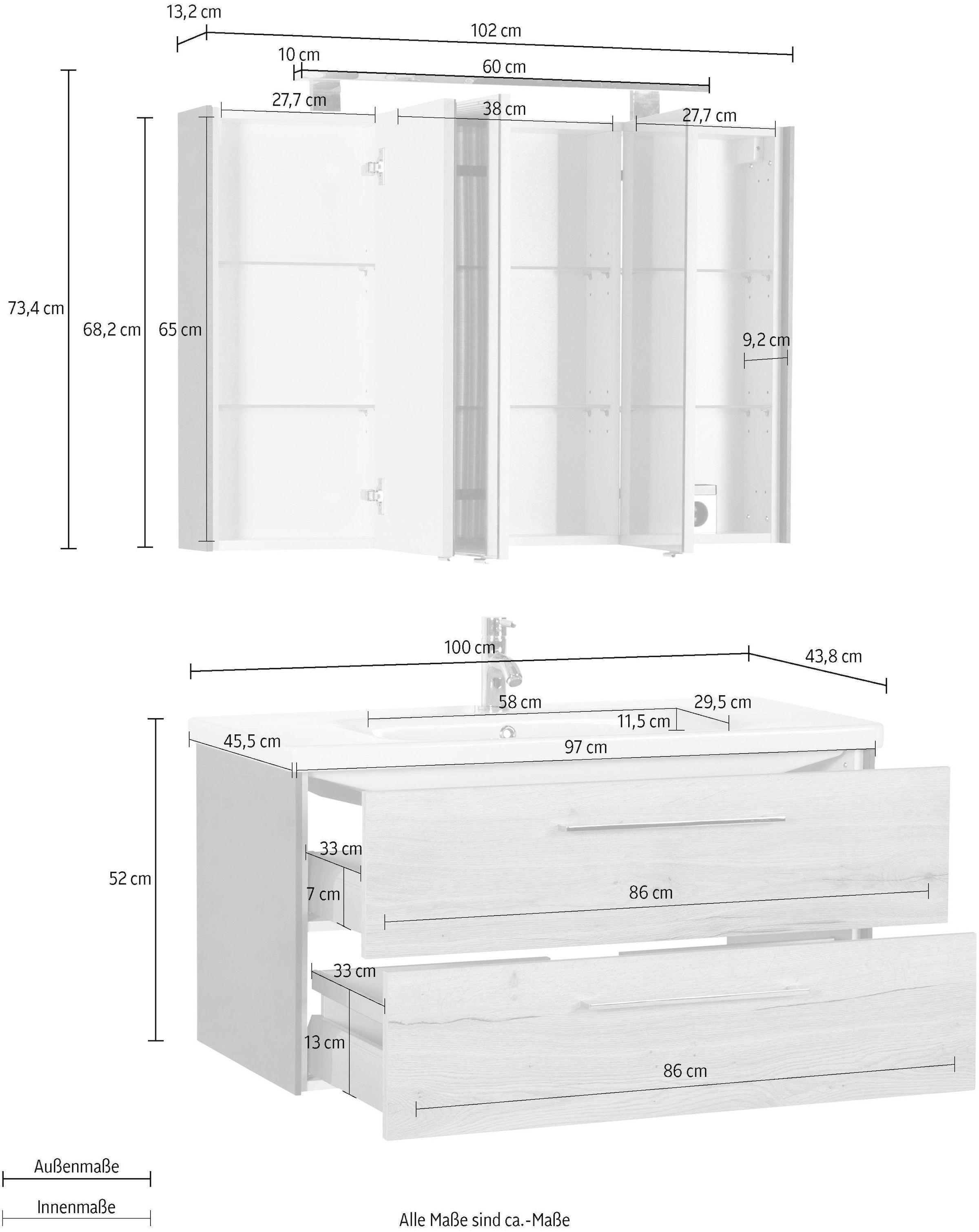 MARLIN Badmöbel-Set »3400«, (Set, 2 St.), Breite 100 cm