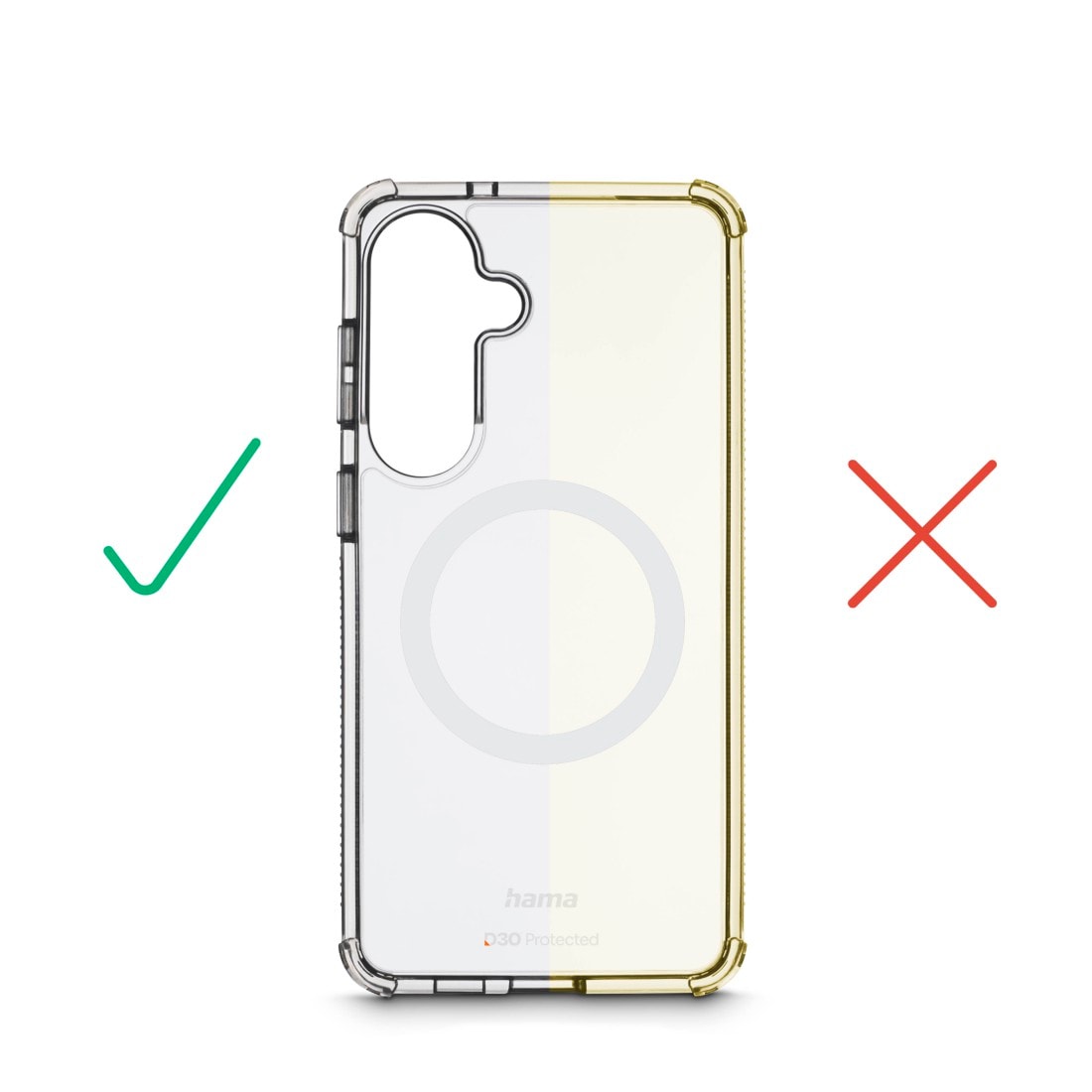 Hama Smartphone-Hülle »Handyhülle mit D3O-Technologie für Samsung Galaxy S26 FE« Smartphones D3O-Technologie, Fallschutz bis 3,5 m, Magnetring, Qi2-kompatibel