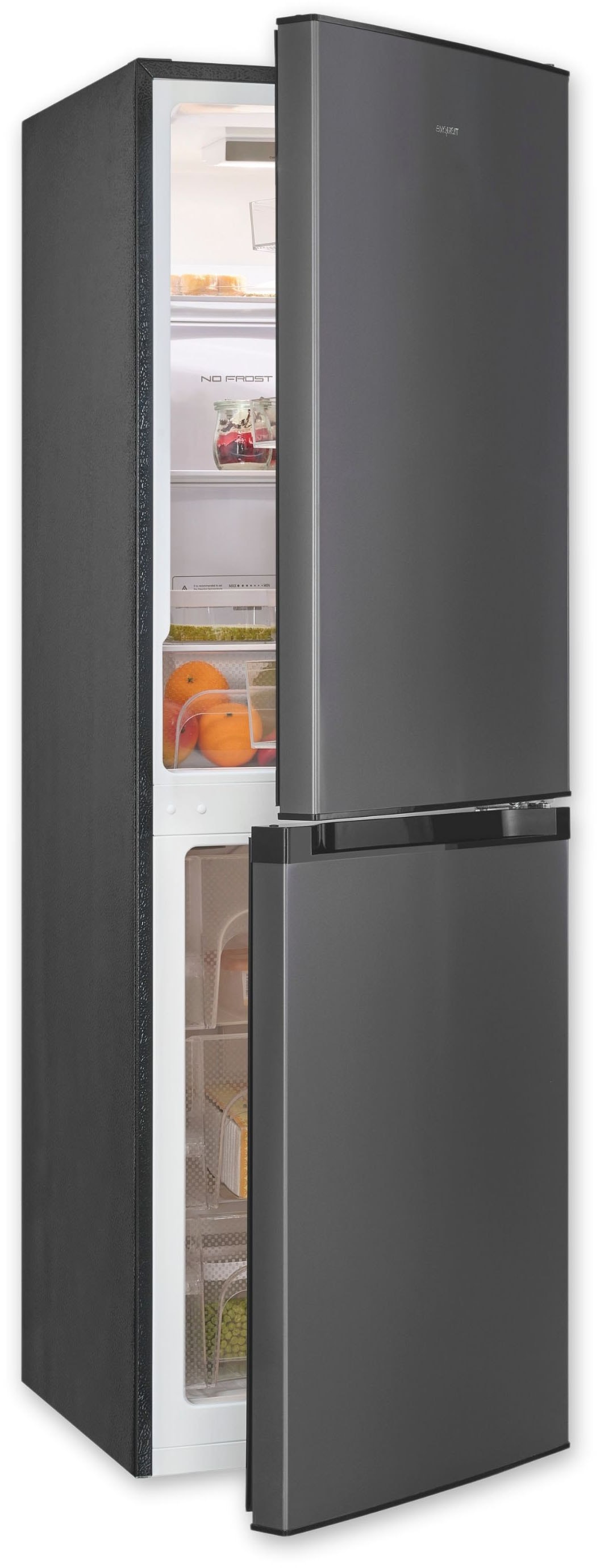 exquisit Kühl-/Gefrierkombination »KGC195-65-NF-330E inoxlook-az« 157,5 cm hoch 48,5 cm breit 4-Sternefach