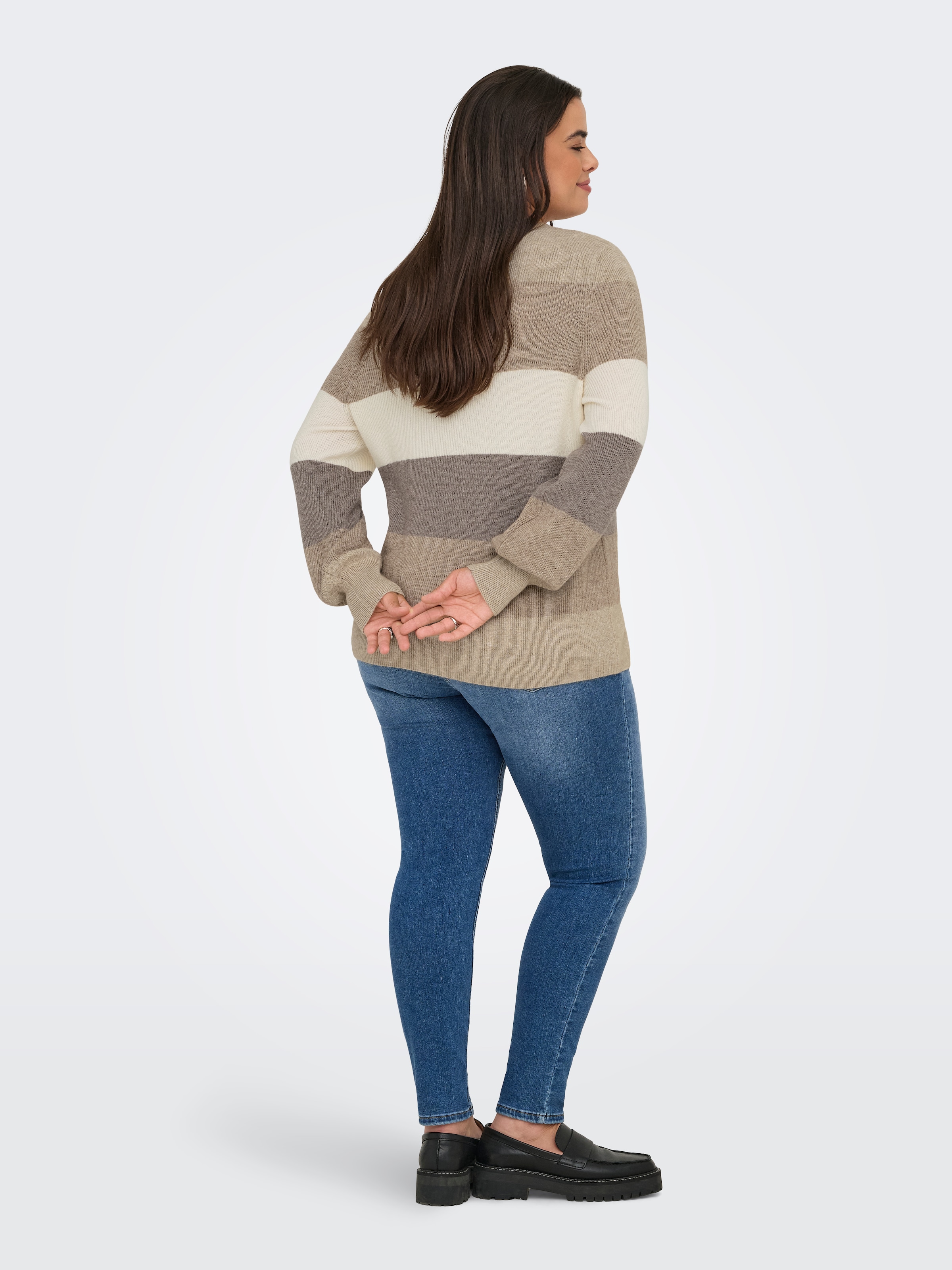 ONLY CARMAKOMA Strickpullover »CARNEW DARIA L/S STRIPE PULLOVER KNT«