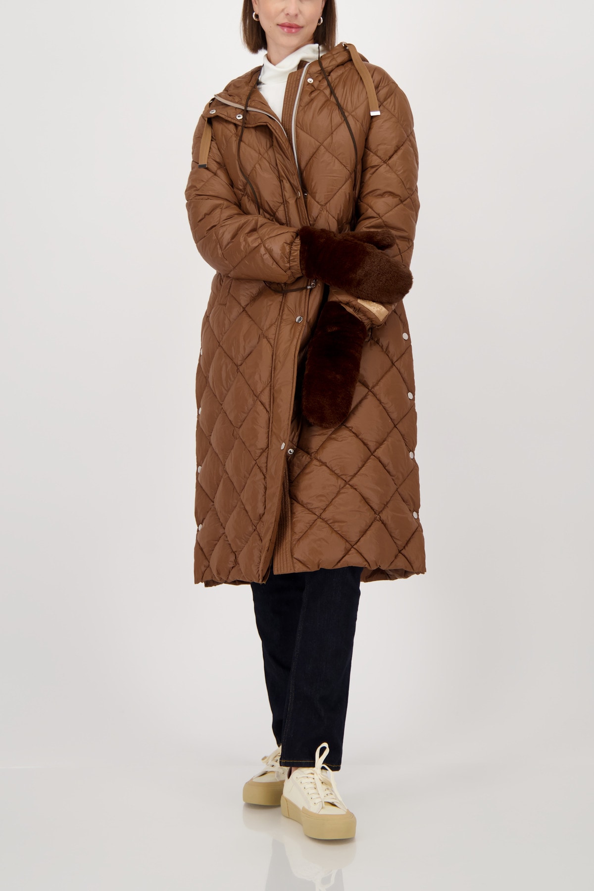 Monari Fäustlinge , Regular fit mit Fellimitat