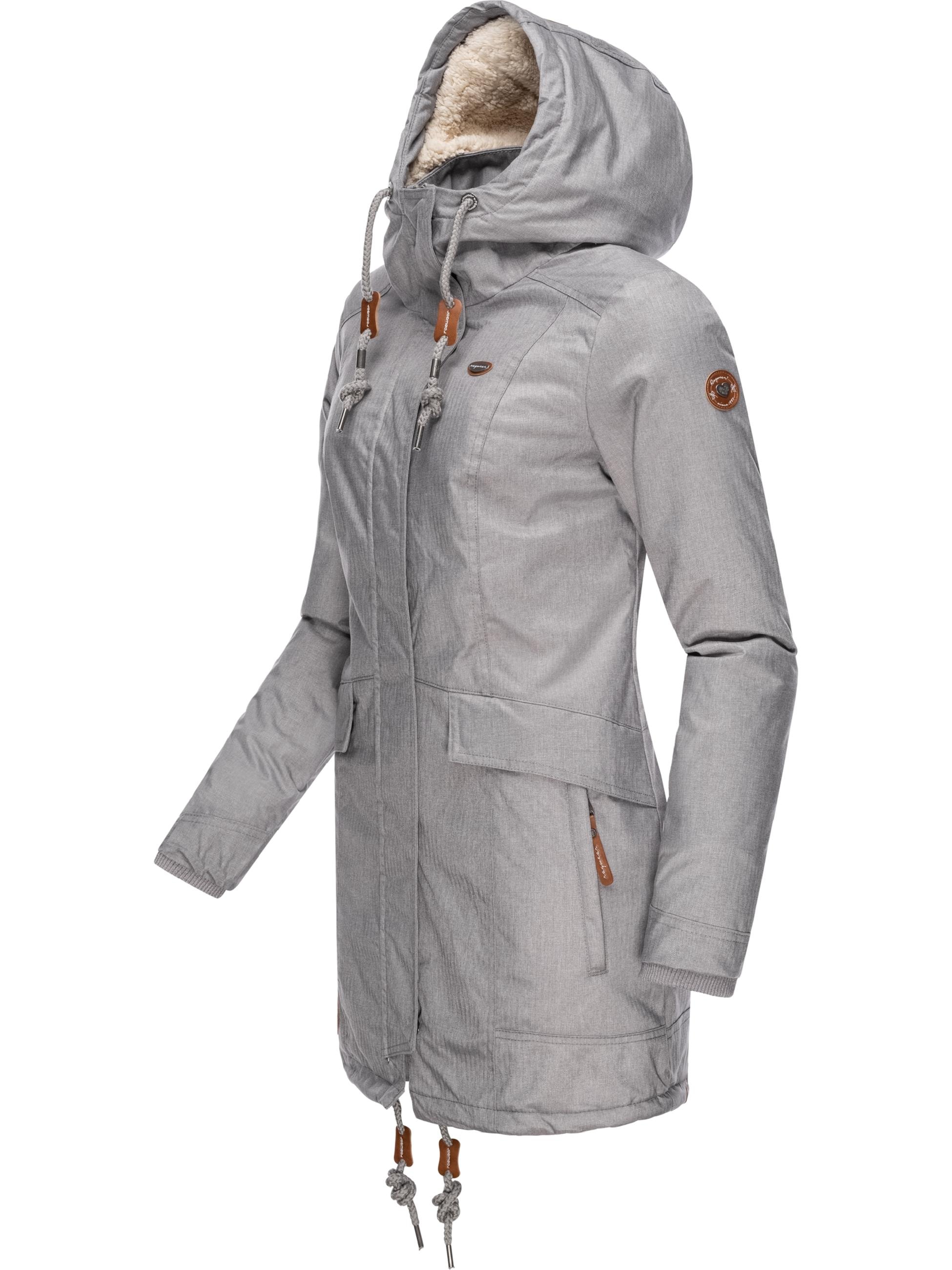 Ragwear Wintermantel »Winterjacke Tunned«, stylischer Winterparka mit Teddyfell Innenfutter