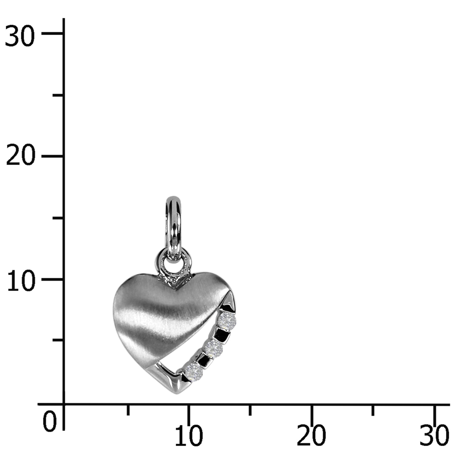 OSTSEE-SCHMUCK Kettenanhänger »- Herz 10 mm - Silber 925/000 - Zirkonia«