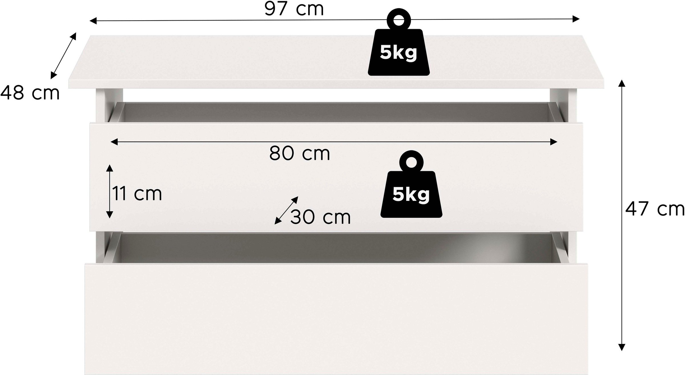 Home affaire Schubladeneinsatz »BENDINGO, TOPSELLER!, Schrankeinsatz, Schubladen« passend für Kleiderschrank: 35930037 und 70264445,  Breite 95cm, in verschiedenen Farben, 2 Schubladen, 1 Ablageboden
