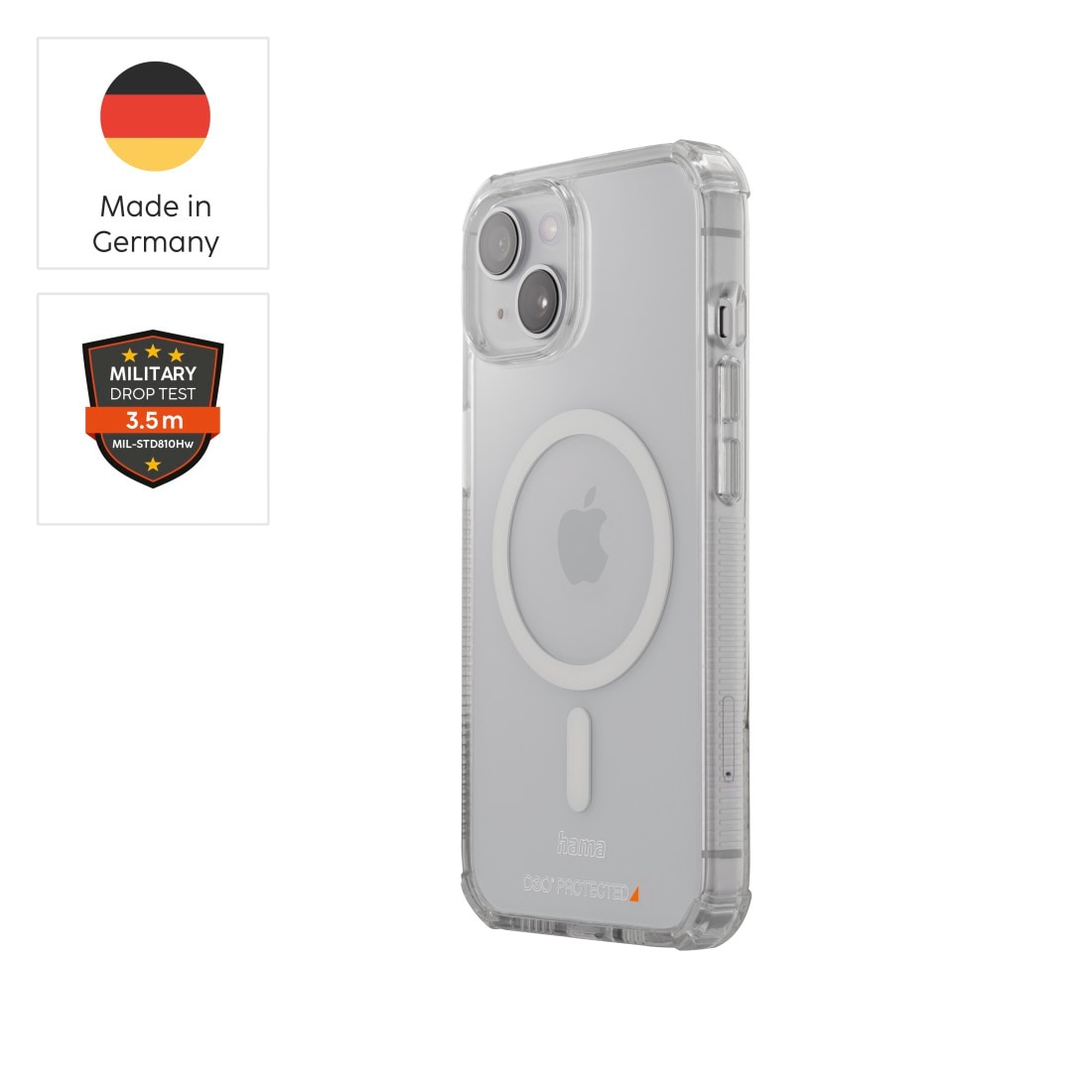 Hama Handyhülle »Handyhülle „Extreme Protect“ für iPhone 13 (für MagSafe, stoßfest)«, iPhone 13, Anti-Vergilbung
