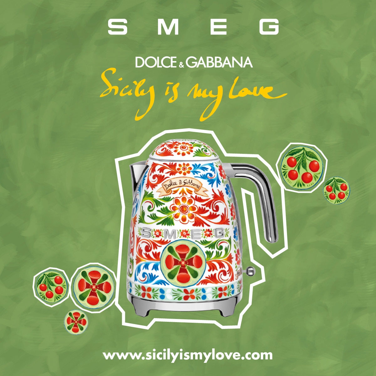 SMEG DOLCE & GABBANA Wasserkocher »KLF03DGEU Smeg«, 1,7 l, 2400 W, Limited Edition Dolce & Gabbana Sicily is my Love