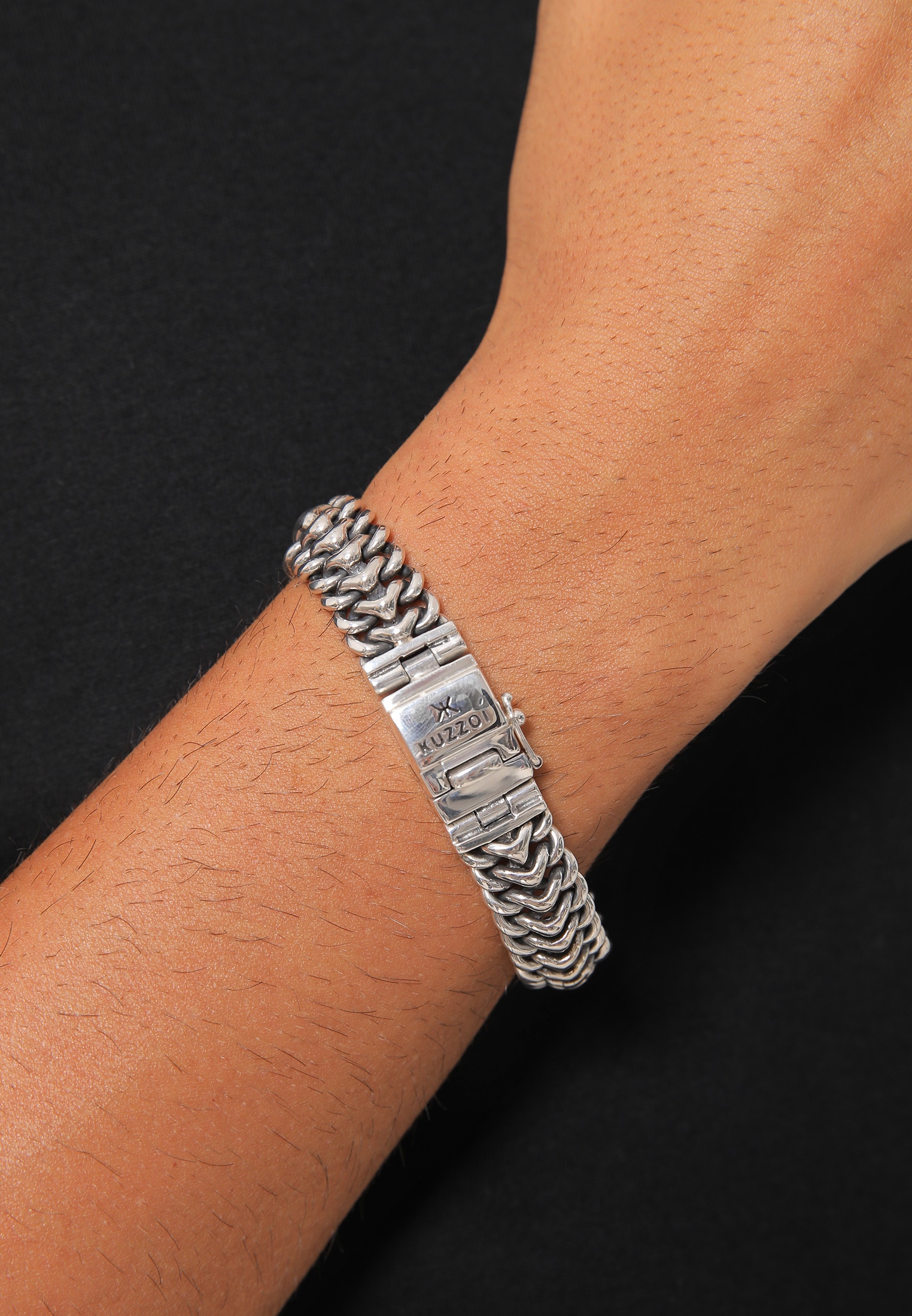 Kuzzoi Armkette »Armband Herren Panzerarmband Gliederkette 925er Silber«
