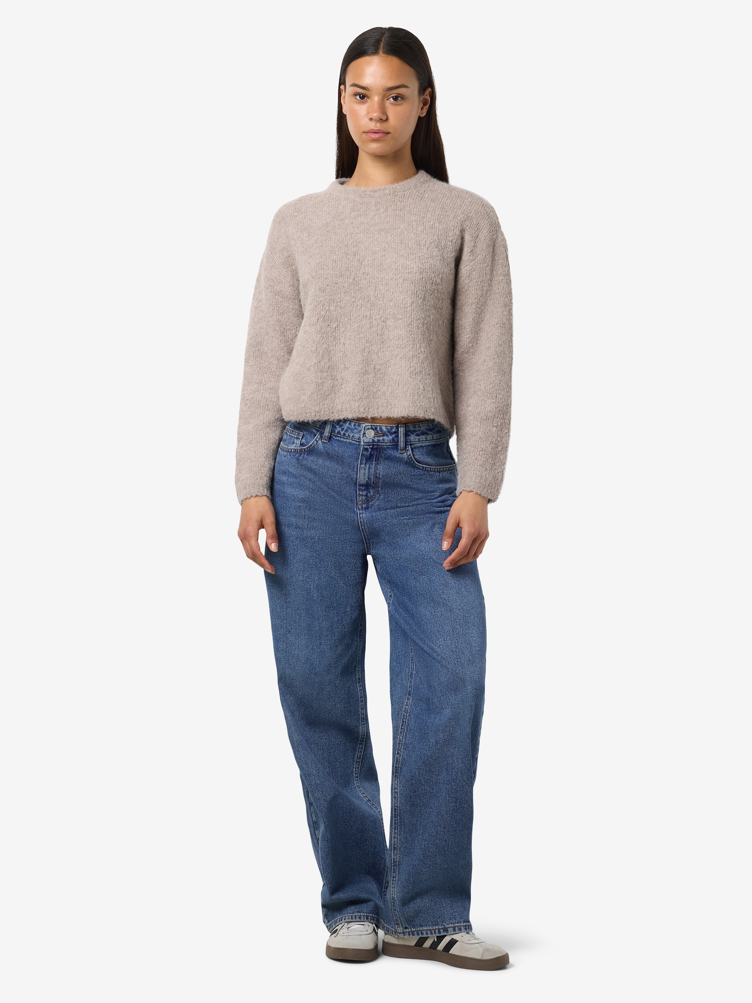 Noisy may Rundhalspullover »NMDOLLY L/S O-NECK KNIT FWD NOOS«