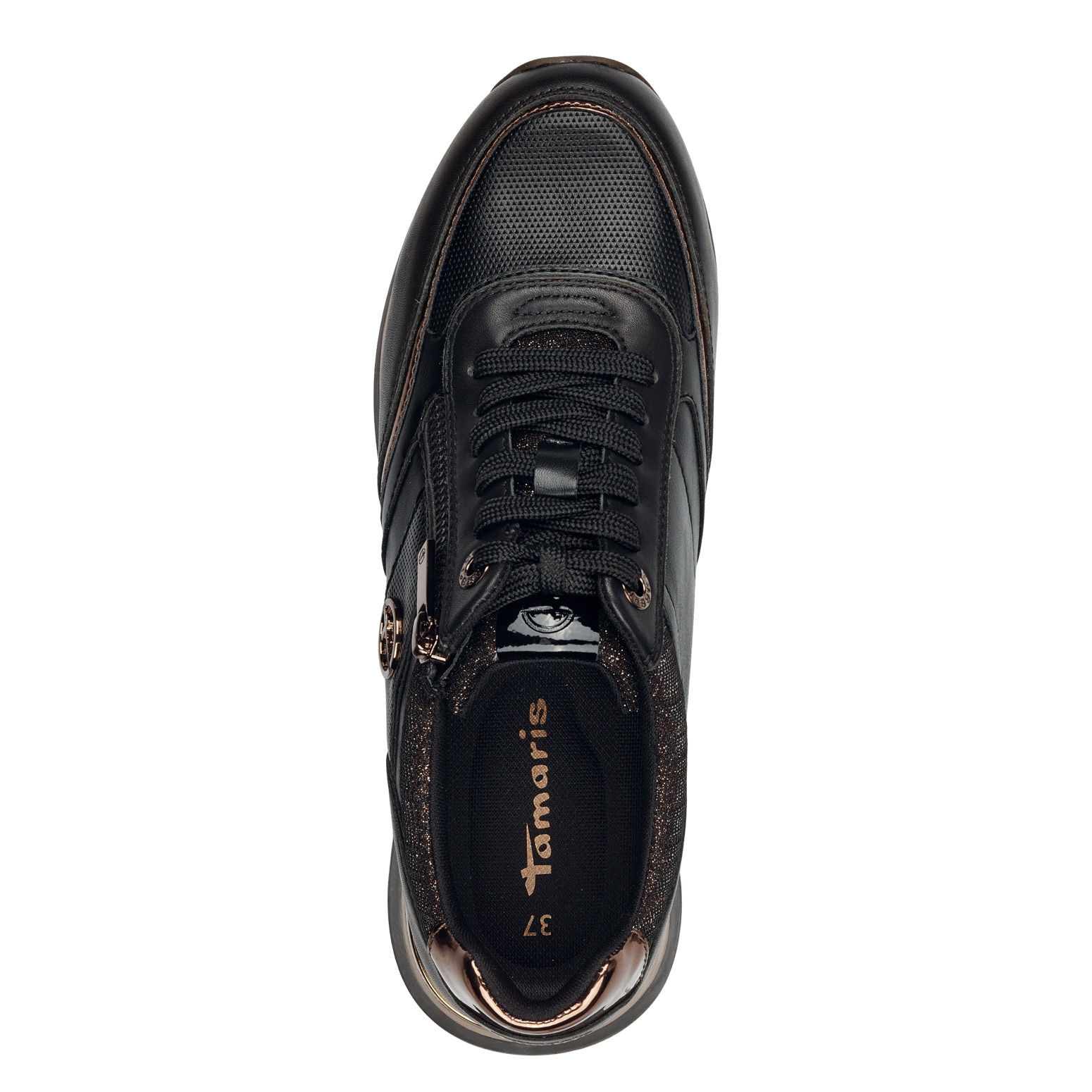 Tamaris Plateausneaker, Schnürschuh, Halbschuh, Freizeitschuh mit Außenreißverschluss
