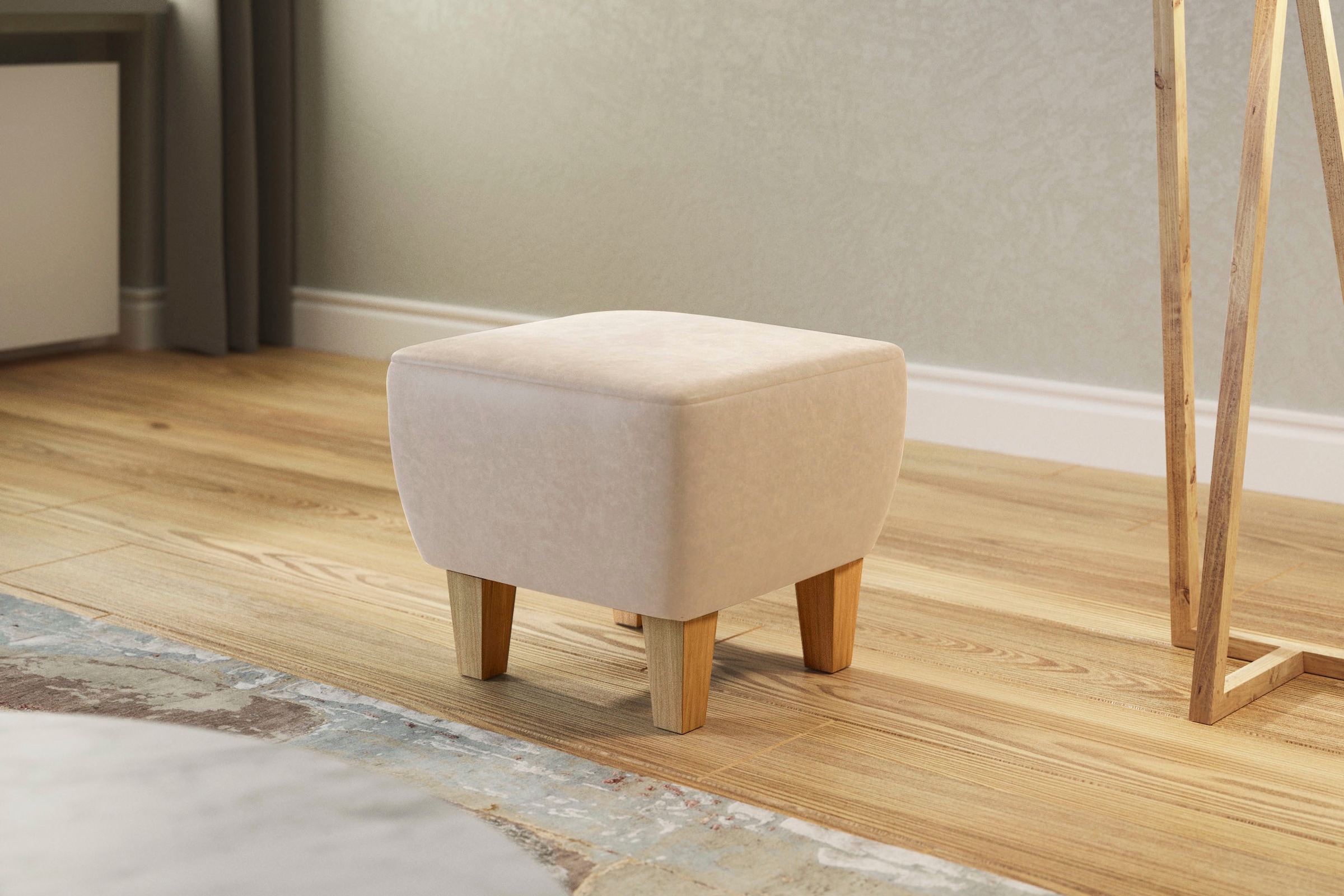 Home affaire Polsterhocker »Viva« mit Eichenfüßen