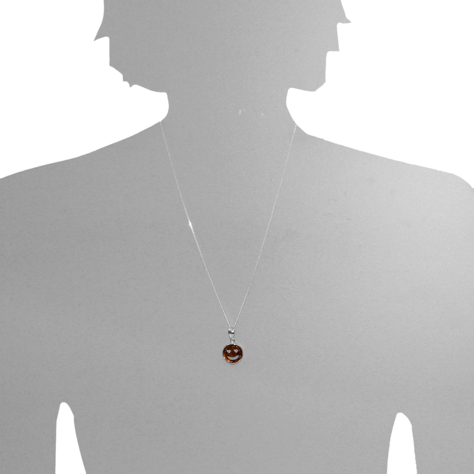 OSTSEE-SCHMUCK Kette mit Anhänger »- Smiley - Silber 925/000 - Bernstein«