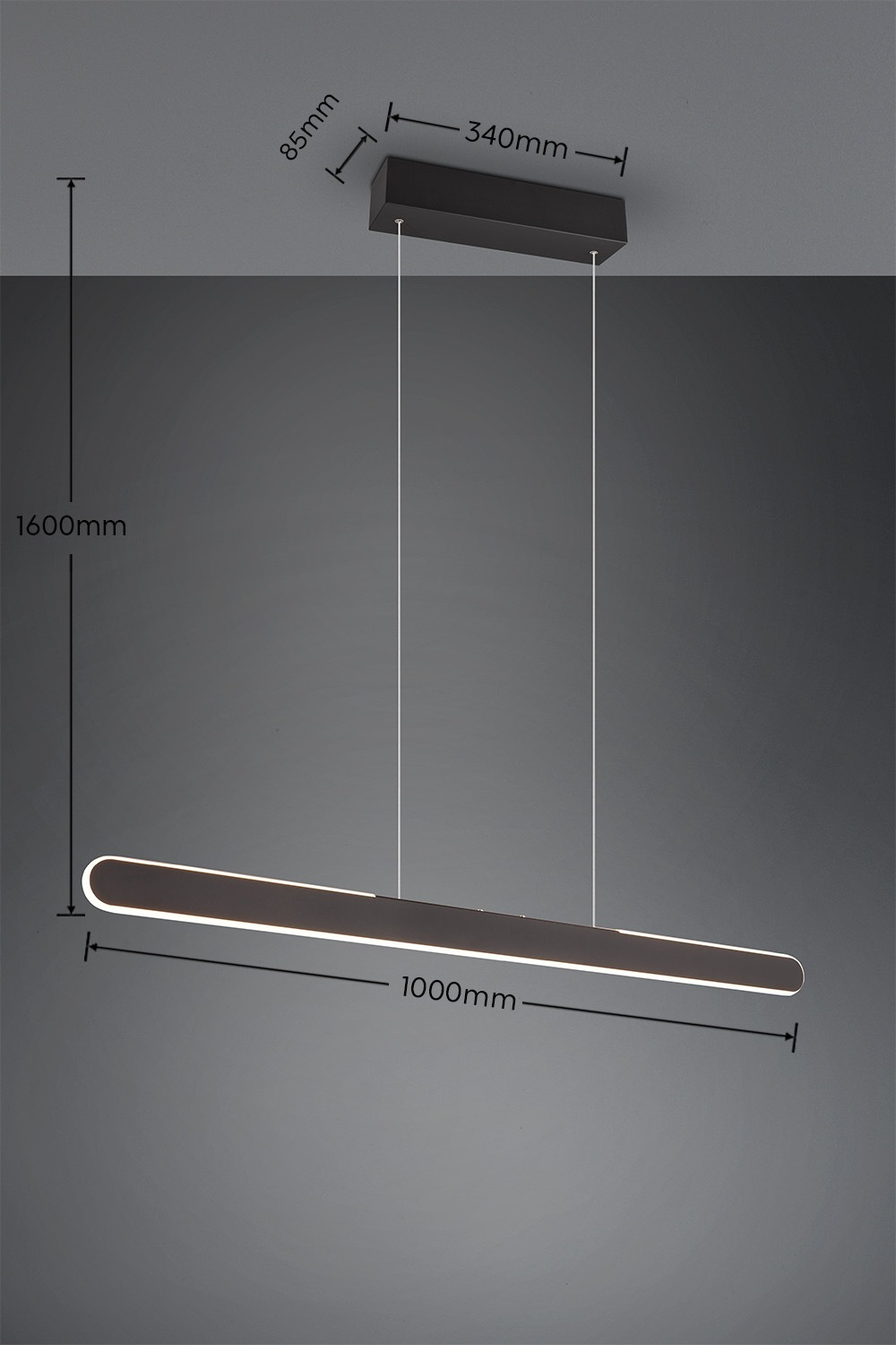 TRIO Leuchten LED Pendelleuchte »HELIOS, bis 150 cm höhenverstellbare LED Hängelampe 28W 3300 Lumen« LED-Board 1 Stk. warmweiß - kaltweiß CCT warmweiß-kaltweiß 2700-6500K, dimmbar Touch Sensor, up+down light