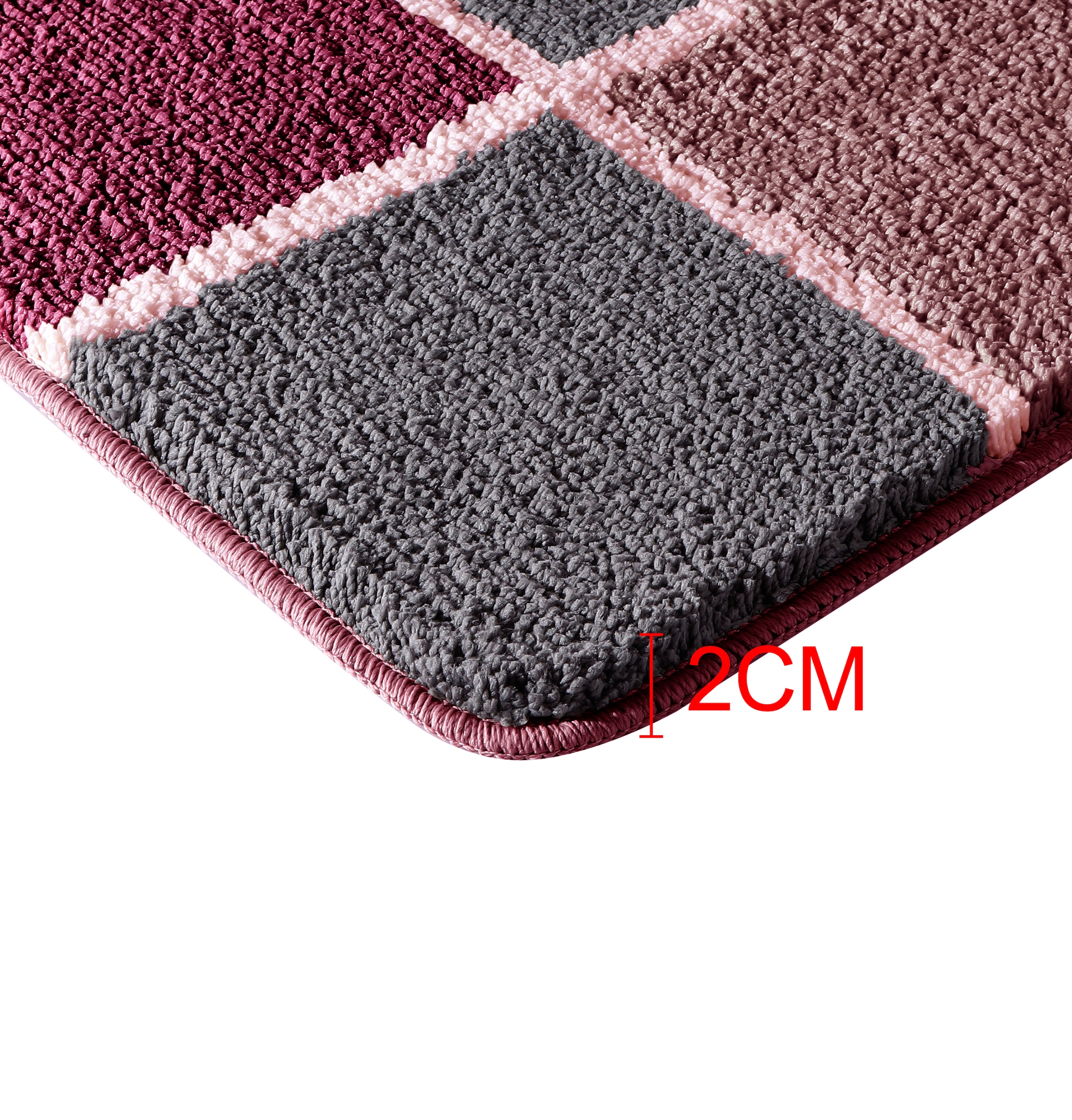 my home Badematte »Anna mit Kachelmuster, Badvorleger, Badezimmer Teppich, Duschvorleger« Höhe 20 mm rutschhemmend beschichtet strapazierfähig Badteppich, Hoch-Tief Effekt, Modern, Weich