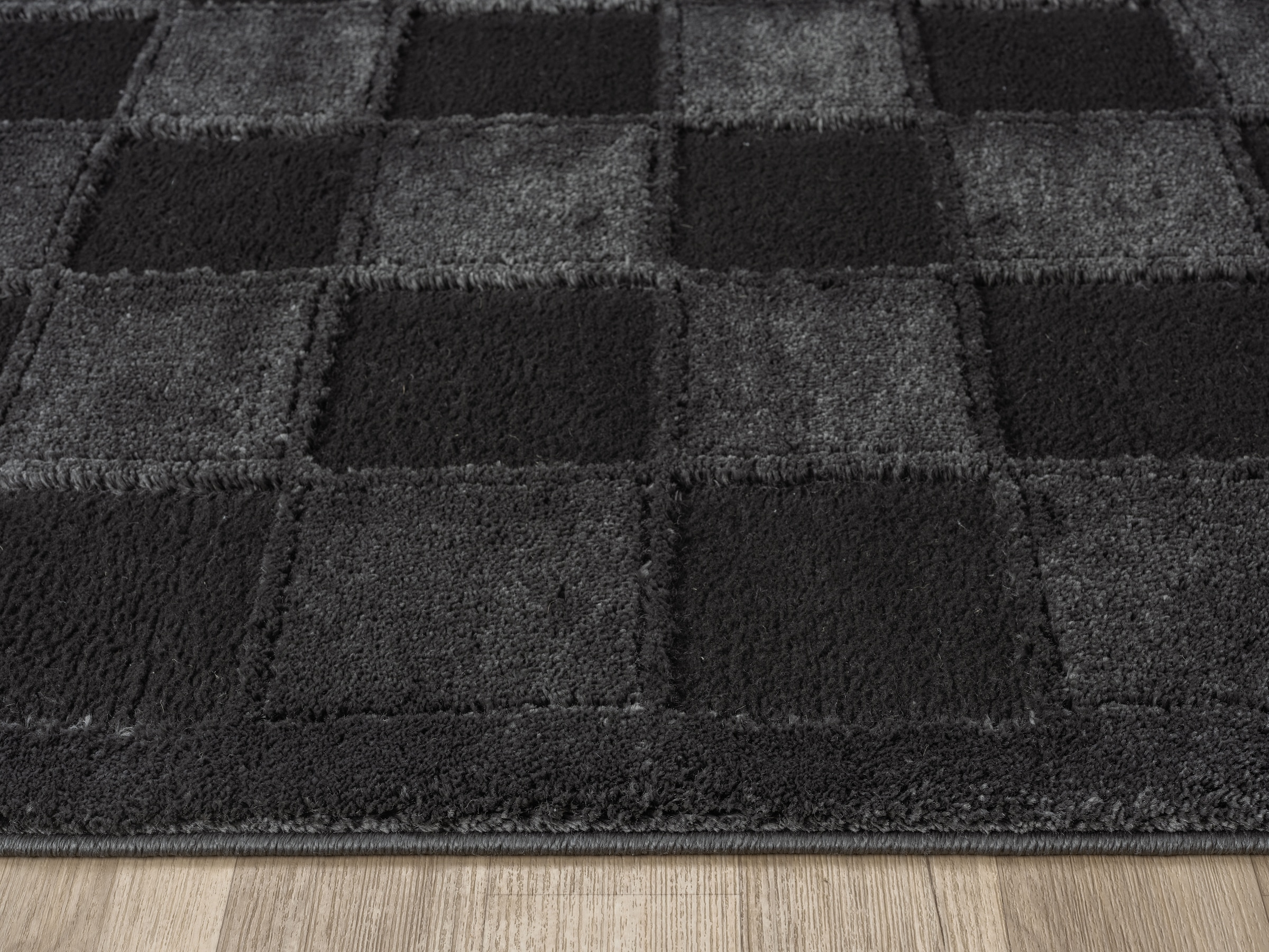 OTTO home Teppich »Belion, Hoch-Tief-Struktur, Karo-Muster« rechteckig 19 mm Höhe leichter Glanz, Schachbrettmuster, Modern, Wohnzimmer, Schlafzimmer