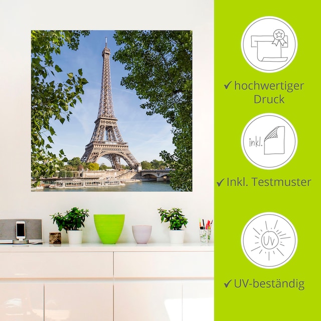 Artland Wandbild »Paris Eiffelturm & Seine«, Paris, (1 St.), als Alubild,  Leinwandbild, Wandaufkleber oder Poster in versch. Größen kaufen bei OTTO