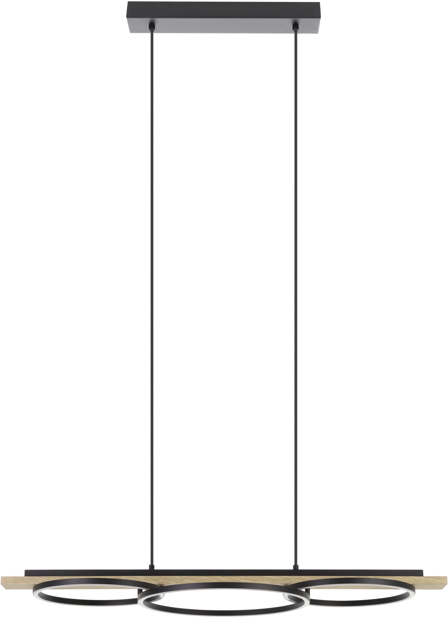 EGLO Hängeleuchte »BOYAL Pendellampe - Stahl, Holz - LED;LED - 2X12,5W;1X15,5W - IP20« LED-Modul 1 Stk. Warmweiß Hängelampe, Deckenlampe, Wohnzimmer, Esszimmer, L101 x B40 x H110 cm