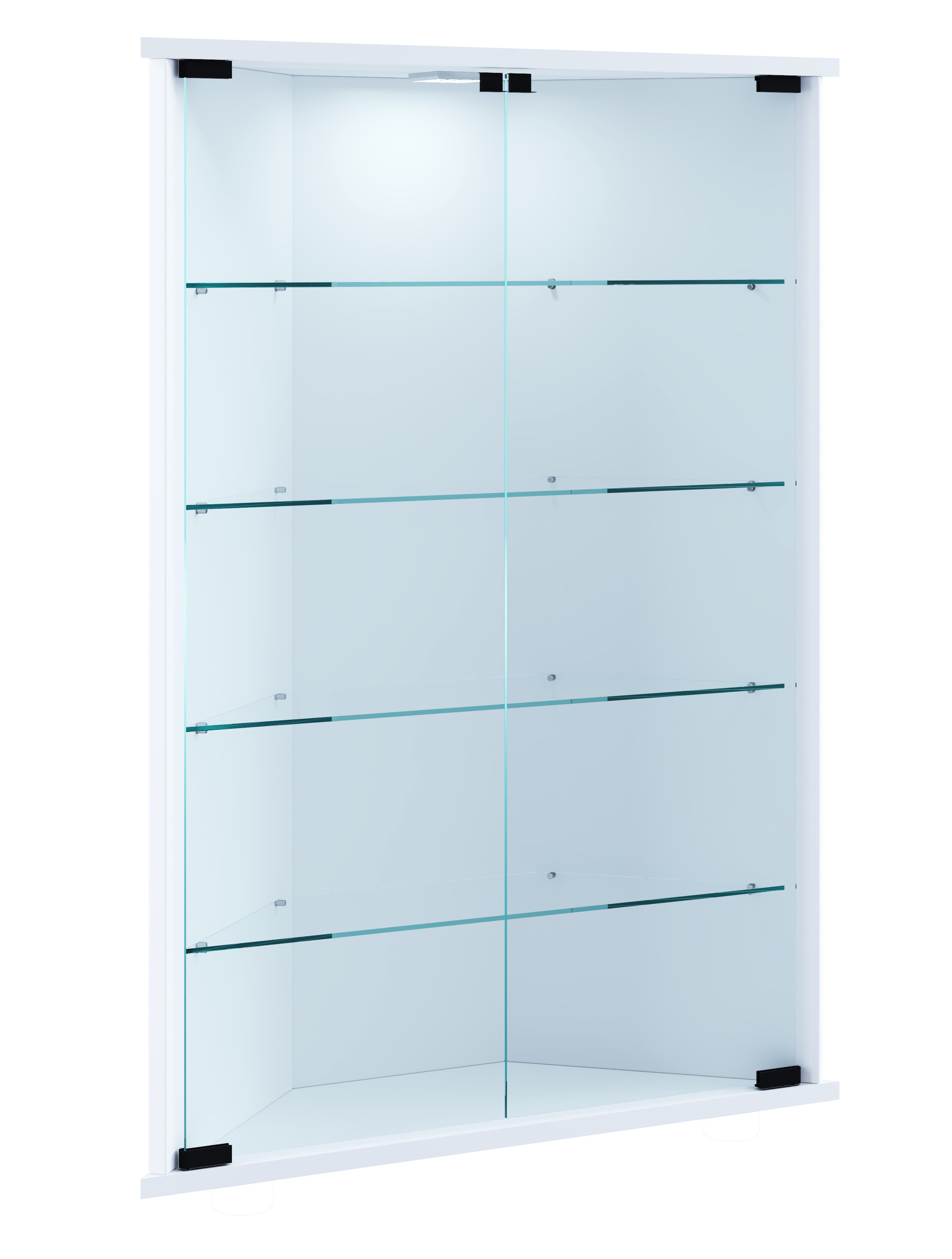 VCM Wandregal »VCM Glasvitrine hängend | Vitrine Glas mit ESG-Sicherheitsglas | Maße ca. H. 88 x B. 67 x T. 23 cm (ohne Füße) | Hängevitrine Glas | Modern und platzsparend | Glas Vitrinenschrank - Vecko«