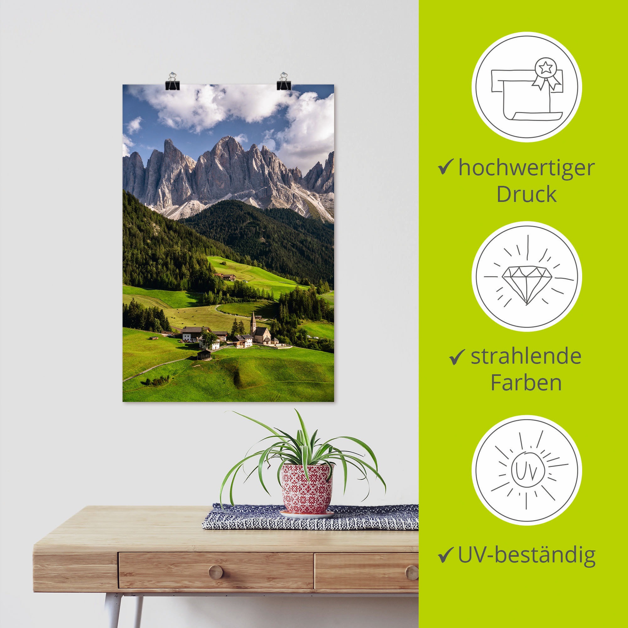 Artland Wandbild »Sommer in Südtirol (1 in Shop Alubild, St.), Wandaufkleber oder versch. Alpenbilder, Leinwandbild, Berge in Größen im Online den Poster als OTTO & Dolomiten«