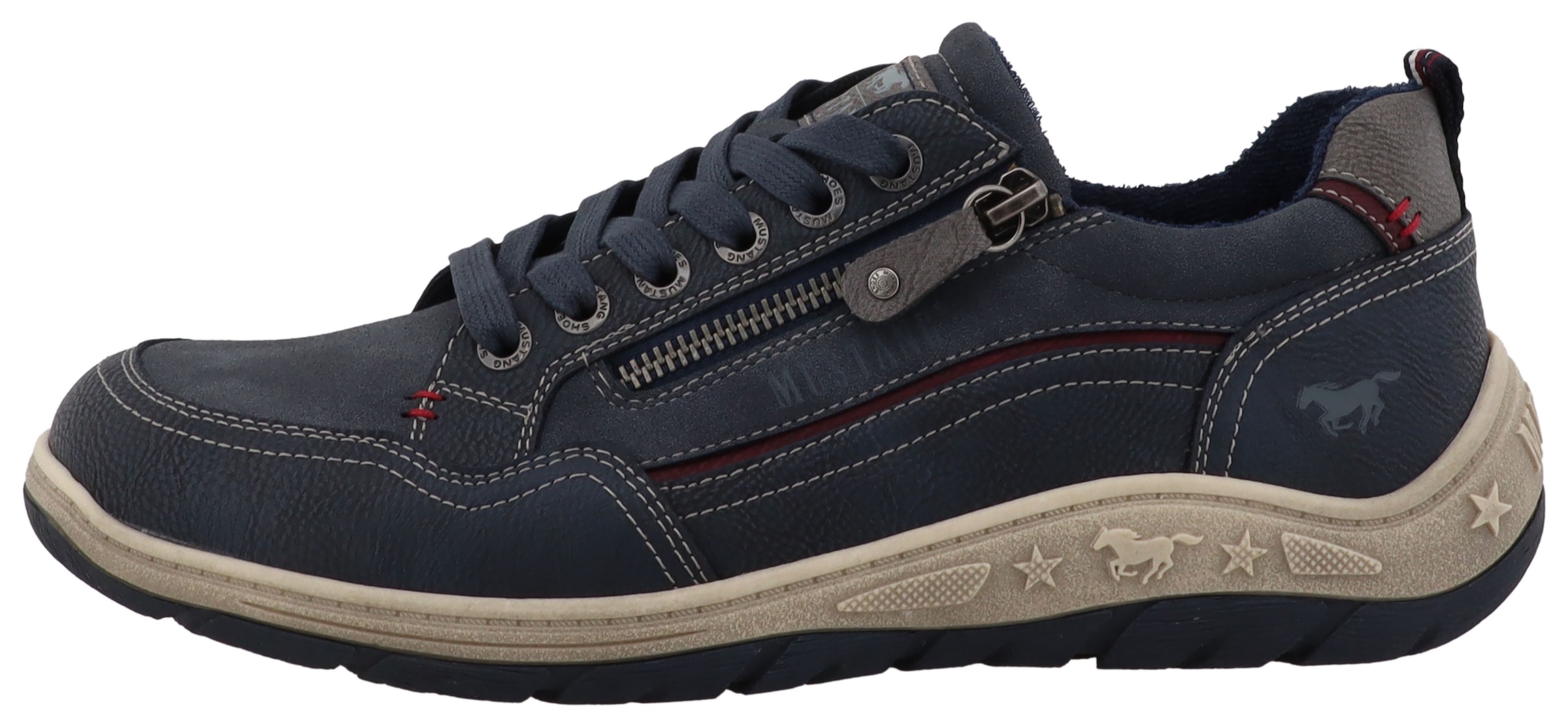 Mustang Shoes Sneaker »Benedetto«  Schnürschuh, Halbschuh mit Reißverschluss