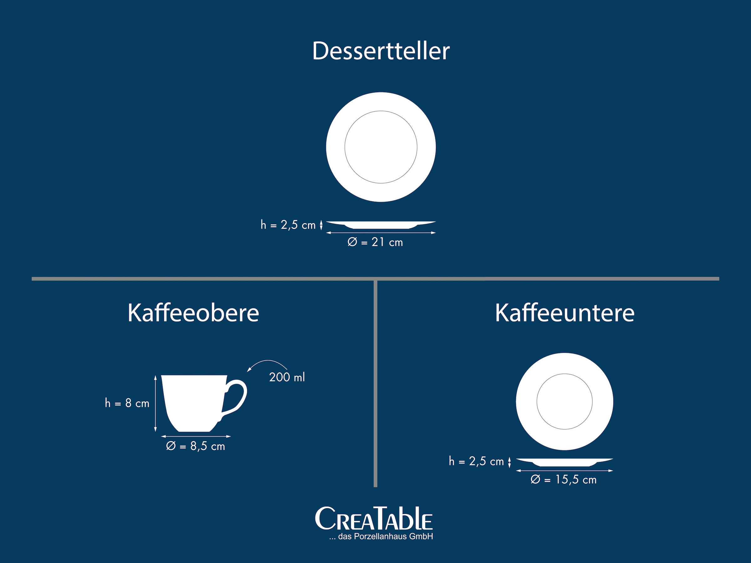 CreaTable Kaffeeservice »Segelschiff, Service 18-tlg.« Elegante Fahnenform, Schiffsdekor