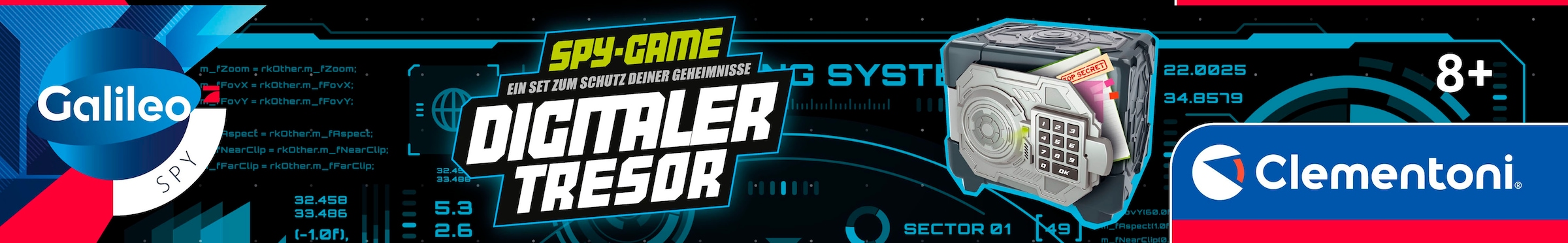 Clementoni® Experimentierkasten »Galileo Spy, Digitaler Tresor« mir Licht- und Soundeffekt