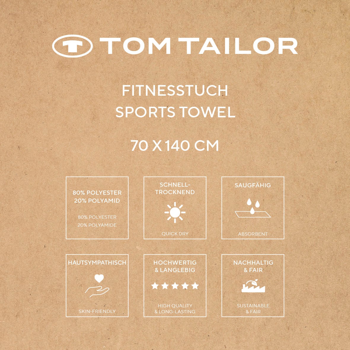 TOM TAILOR HOME Sporthandtuch »Fitnesstuch COLOR BATH«, (1 St.), Logo Prägung, Mikrofaser, weich, schnell trocknend