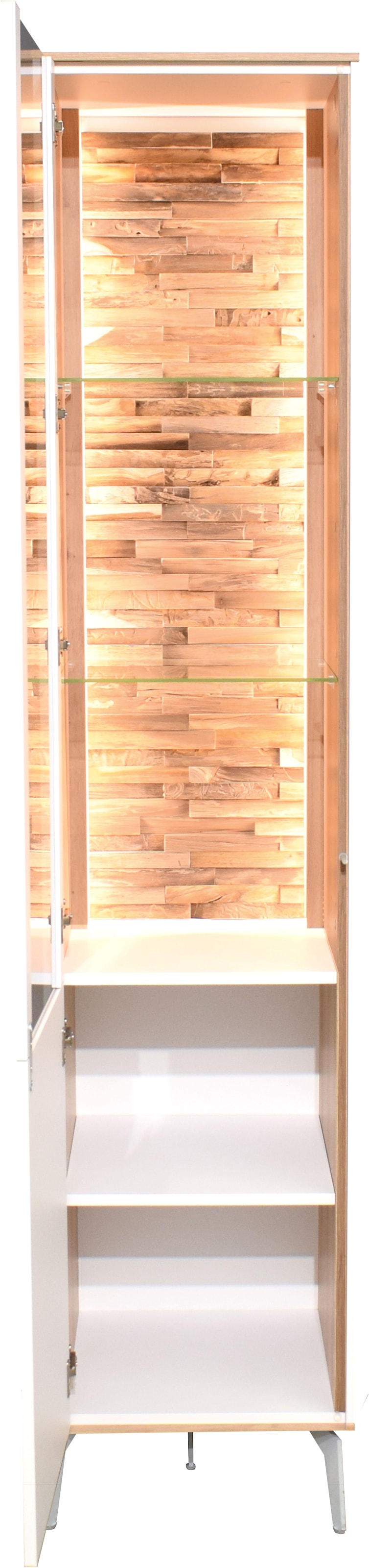 Mäusbacher Standvitrine »Faro« Faro Standvitrine B 43 cm, inkl. Beleuchtung, Push to open, Metallfüße