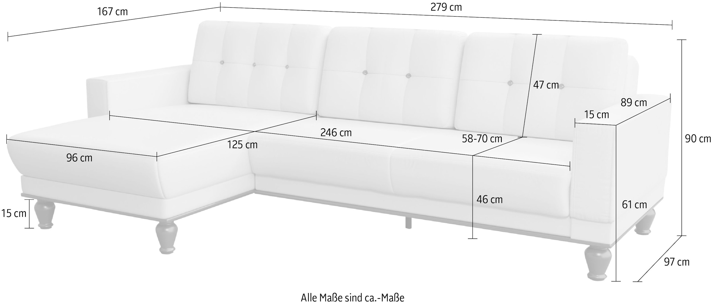 sit&more Ecksofa »Orient 5 L-Form«, mit Strass-Stein, wahlweise mit Bettfunktion und Bettkasten
