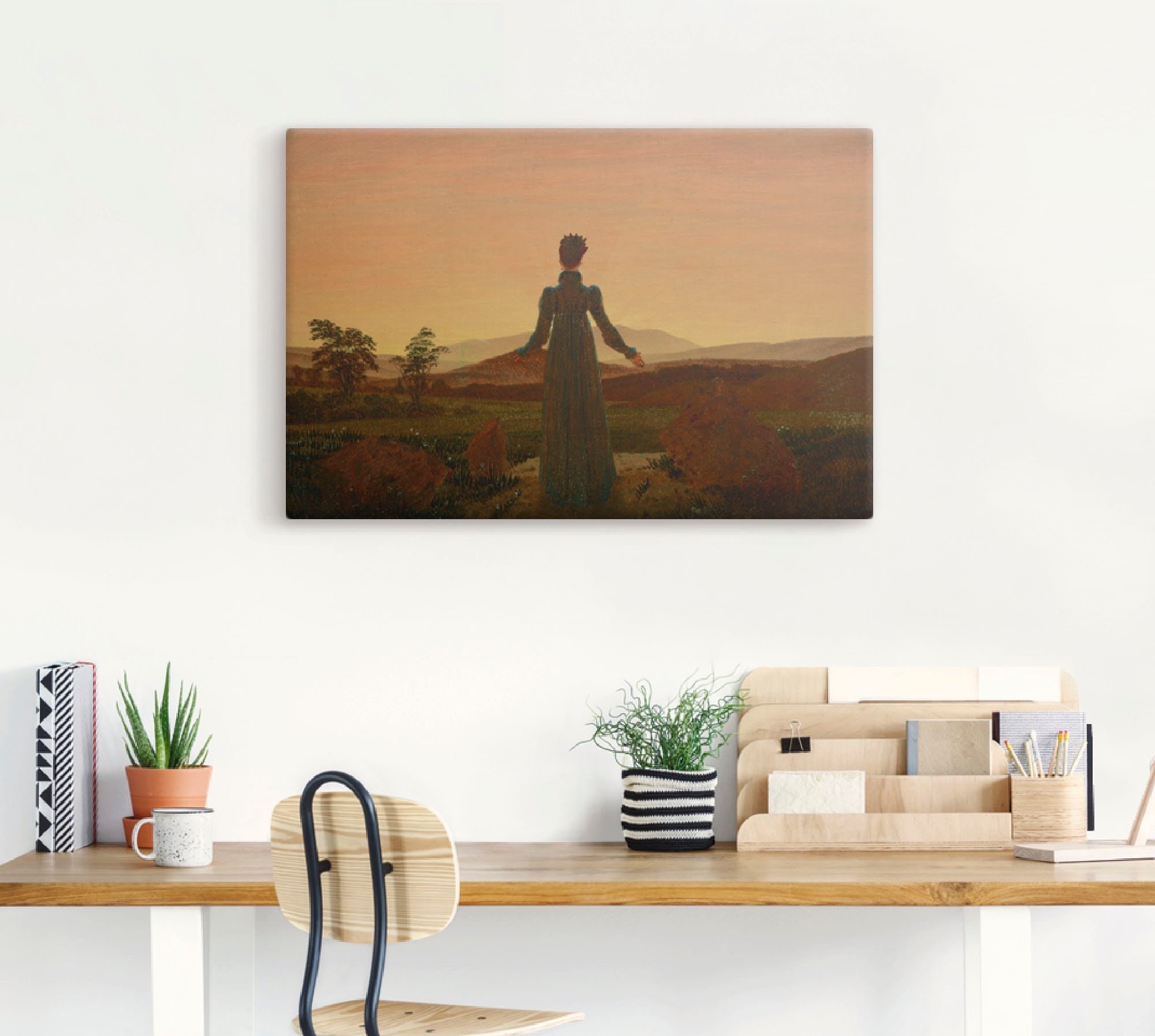 Artland Wandbild »Frau vor der untergehenden Sonne«, Frau, (1 St.), als Alubild, Leinwandbild, Wandaufkleber oder Poster in versch. Größen
