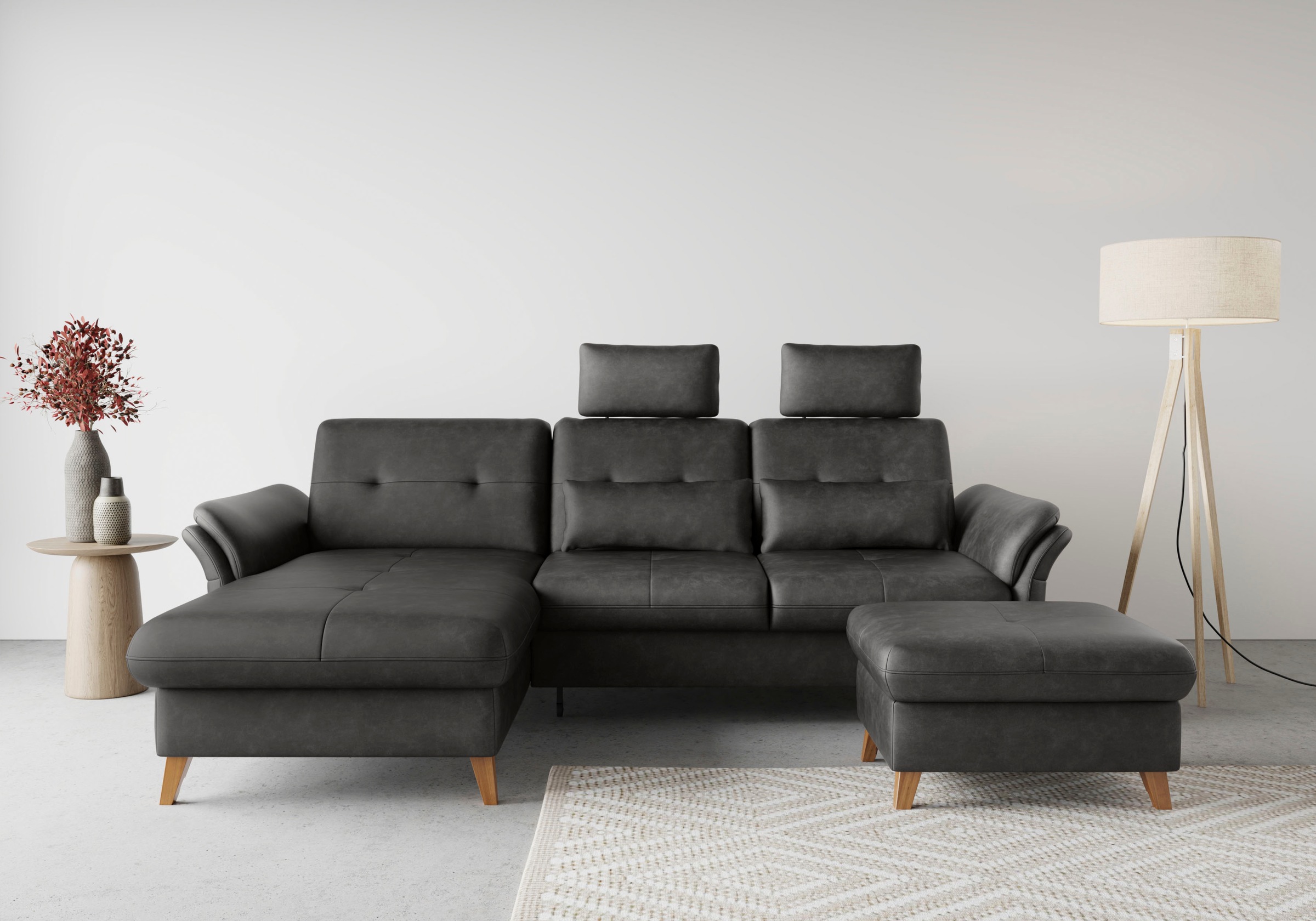 sit&more Ecksofa »Göteborg«, Sitztiefenverstellung und Federkern, wahlweise mit Bettfunktion