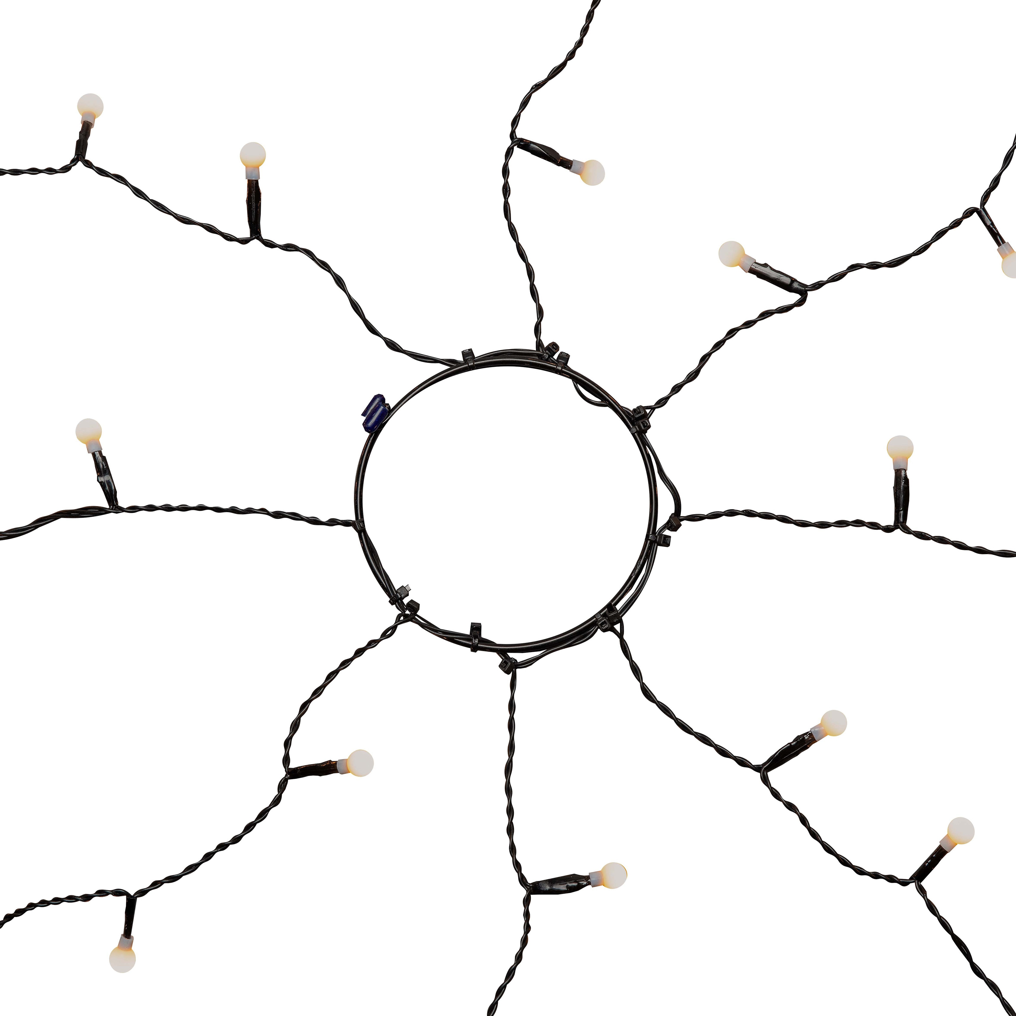 Konstsmide LED-Baummantel »Weihnachtsdeko aussen, Christbaumschmuck« Ring Ø 17, mit Globes, 8 Stränge à 70 Dioden, vormontiert, 560 Dioden in schwarz
