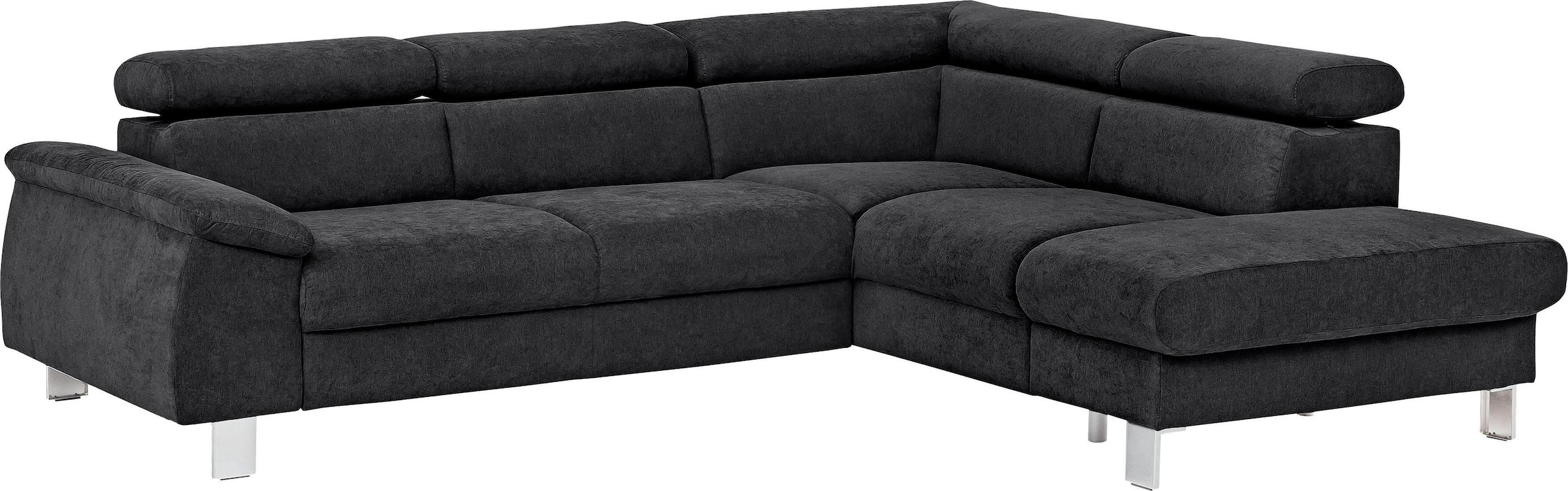 COTTA Ecksofa »Komaris L-Form mit Kopfteilverstellung«, wahlweise mit Bettfunktion, Bettkasten & Beleuchtung