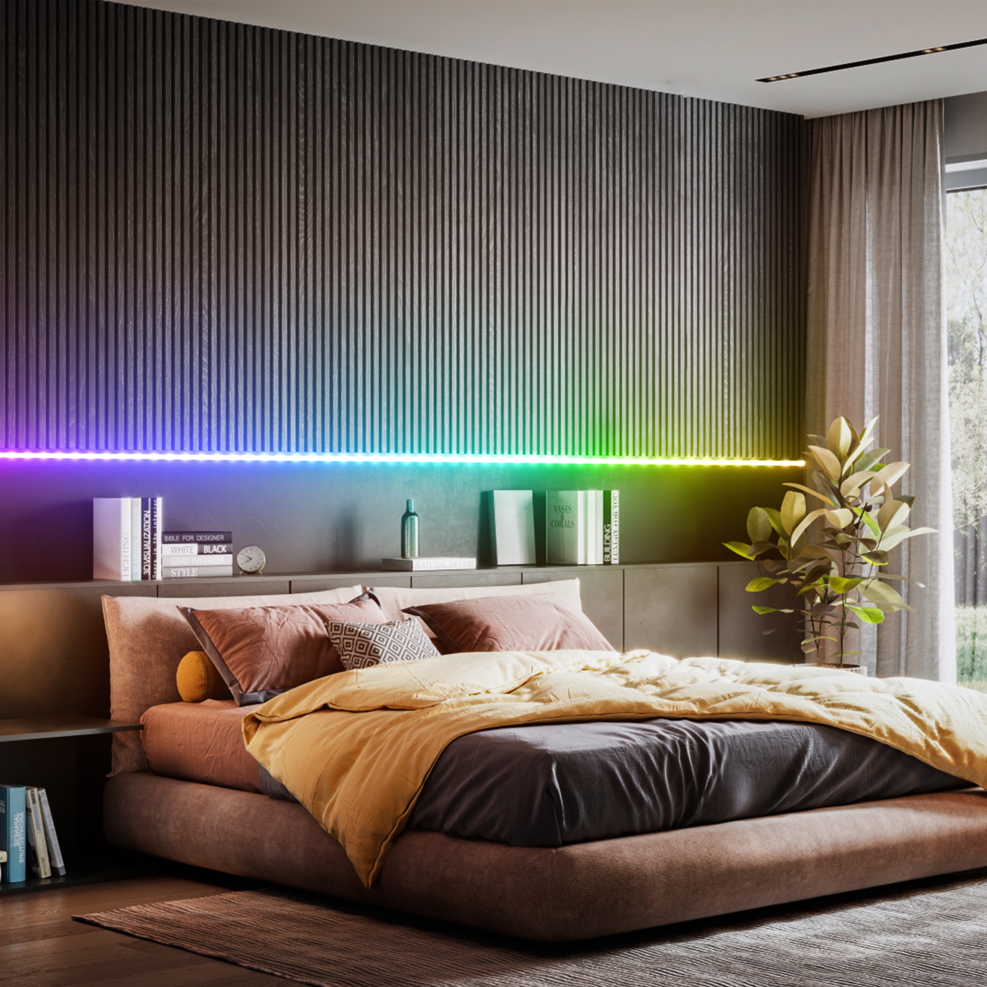 B.K.Licht LED Stripe »Wifi RGBIC USB LED Strip, 5 m, mit App Steuerung«, 150 St.-flammig, Lichtleiste, mit Musiksensor, smartes LED Band, Selbstklebend